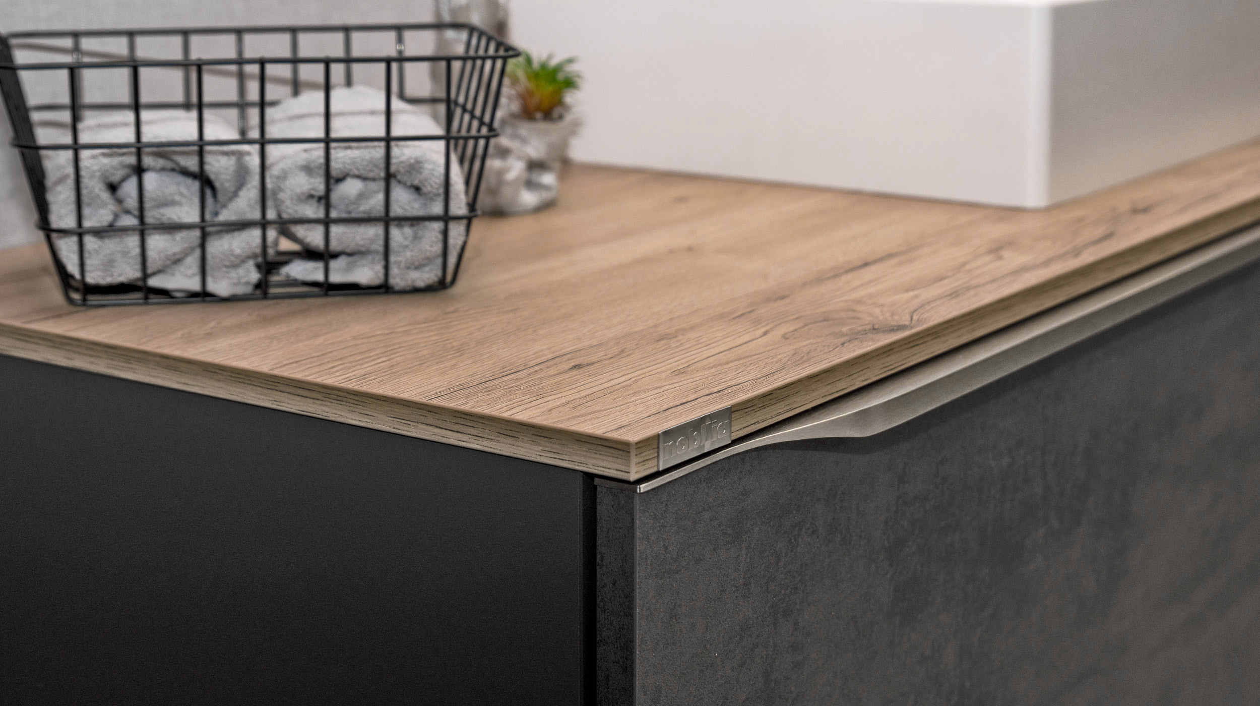 Badmöbel-Set grau - 2 Teile - Waschtisch 120 cm - RISCADO