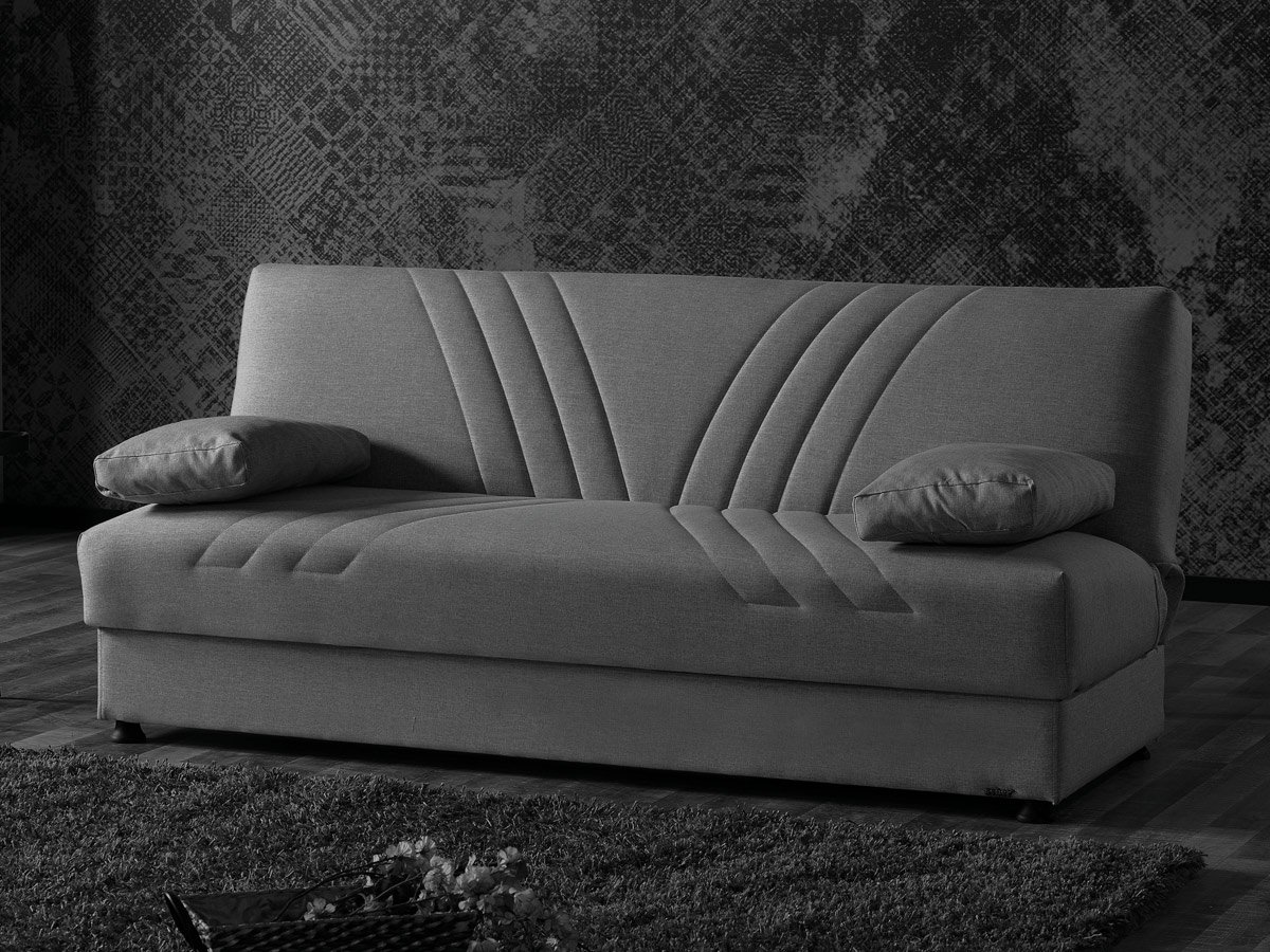 Einzelsofa grau Schlaffunktion ausziehbar 2-Sitzer 198 cm - KAYA