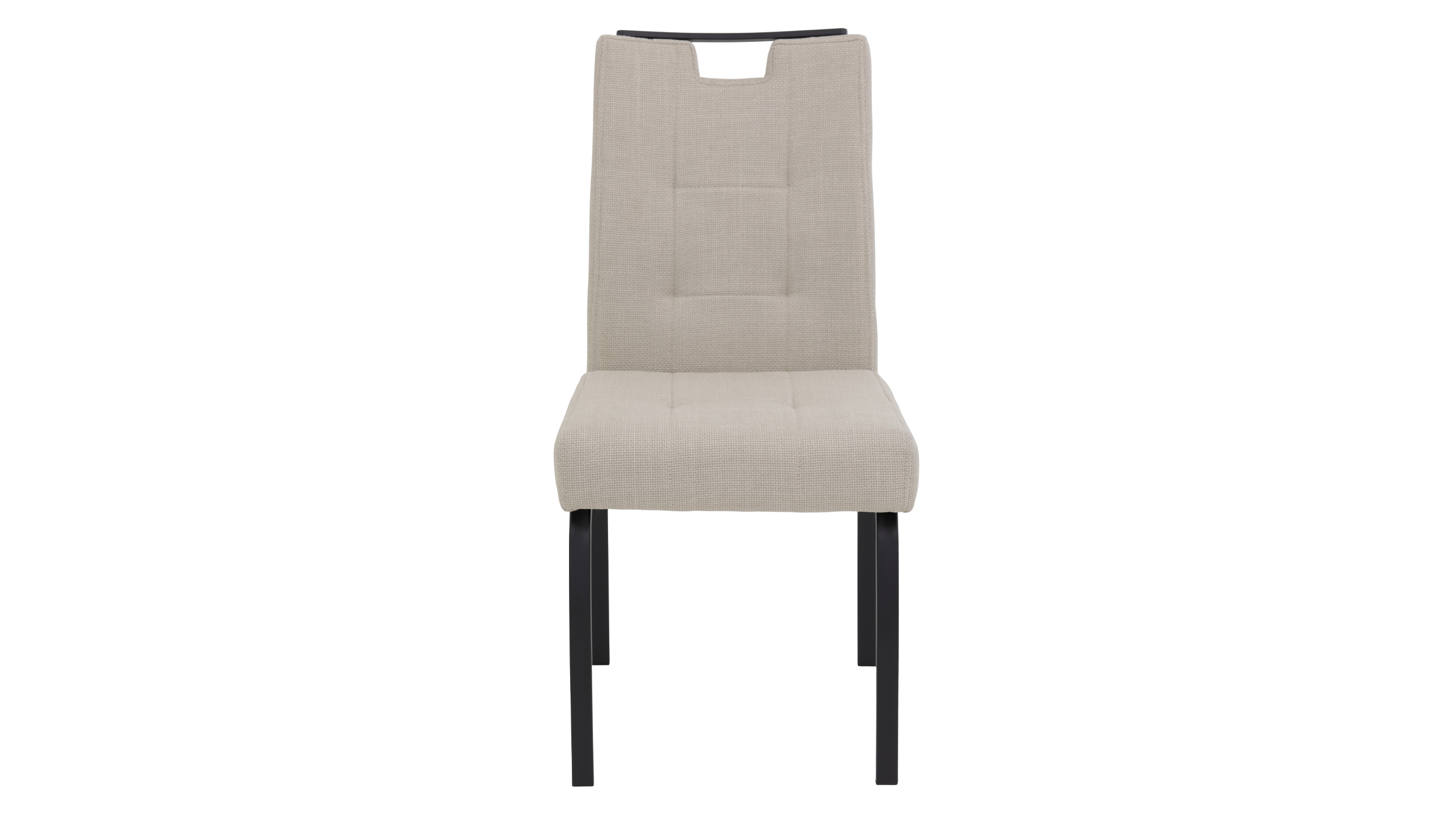 Polsterstuhl beige Metallgestell Microfaser Webstoff - LAILA