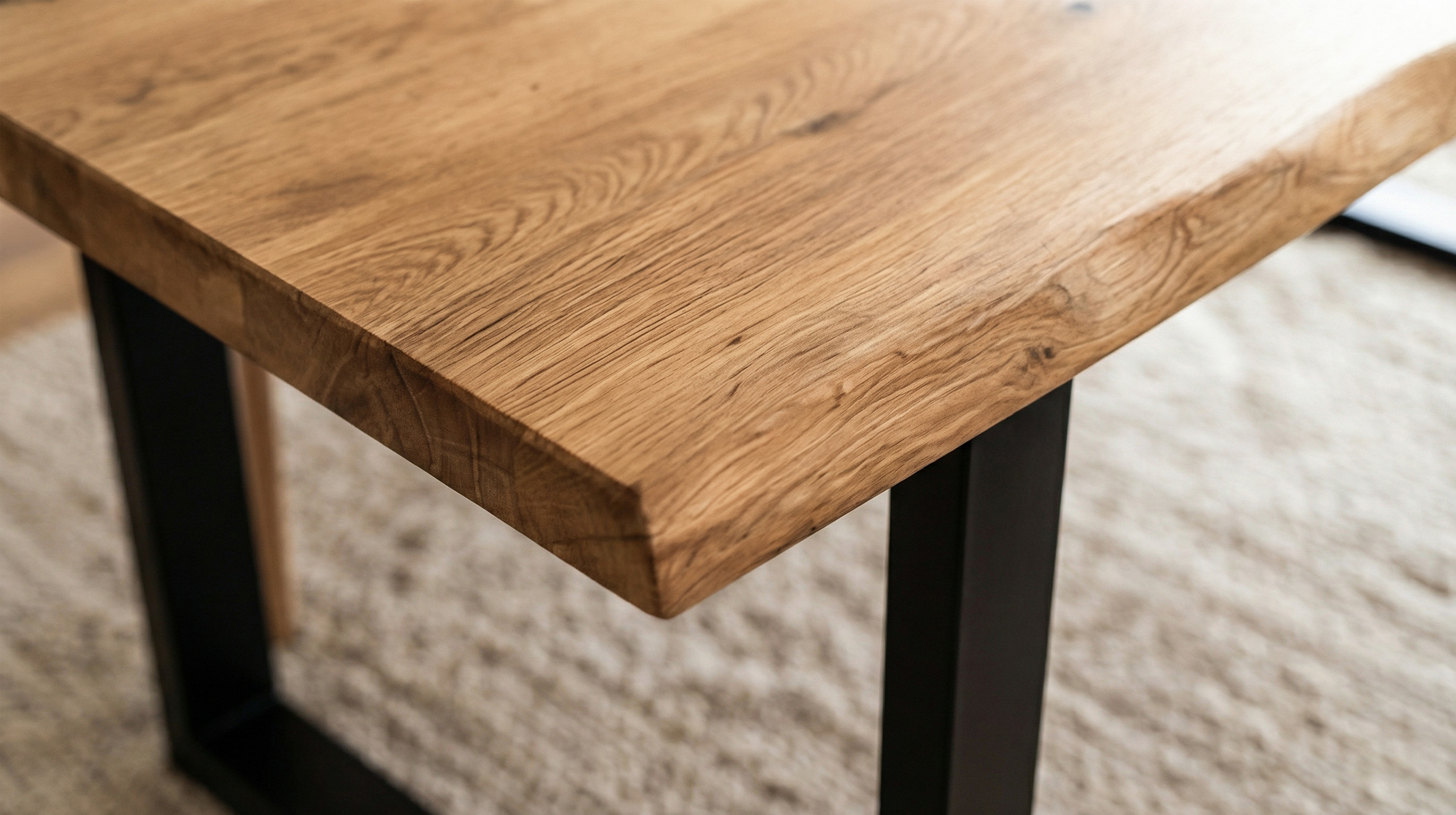 Esstisch Baumkantentisch Optik 200 cm Wildeiche massiv geölt - DALIUS