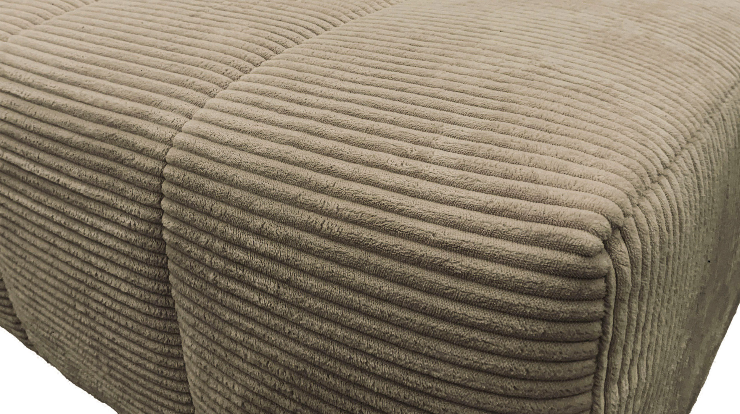 Ecksofa Cord grün ausziehbar - Sitztiefenverstellung 256 cm - OT rechts - SIMPLE Ecksofa Cord grün ausziehbar - Sitztiefenverstellung 256 cm - OT rechts - SIMPLE