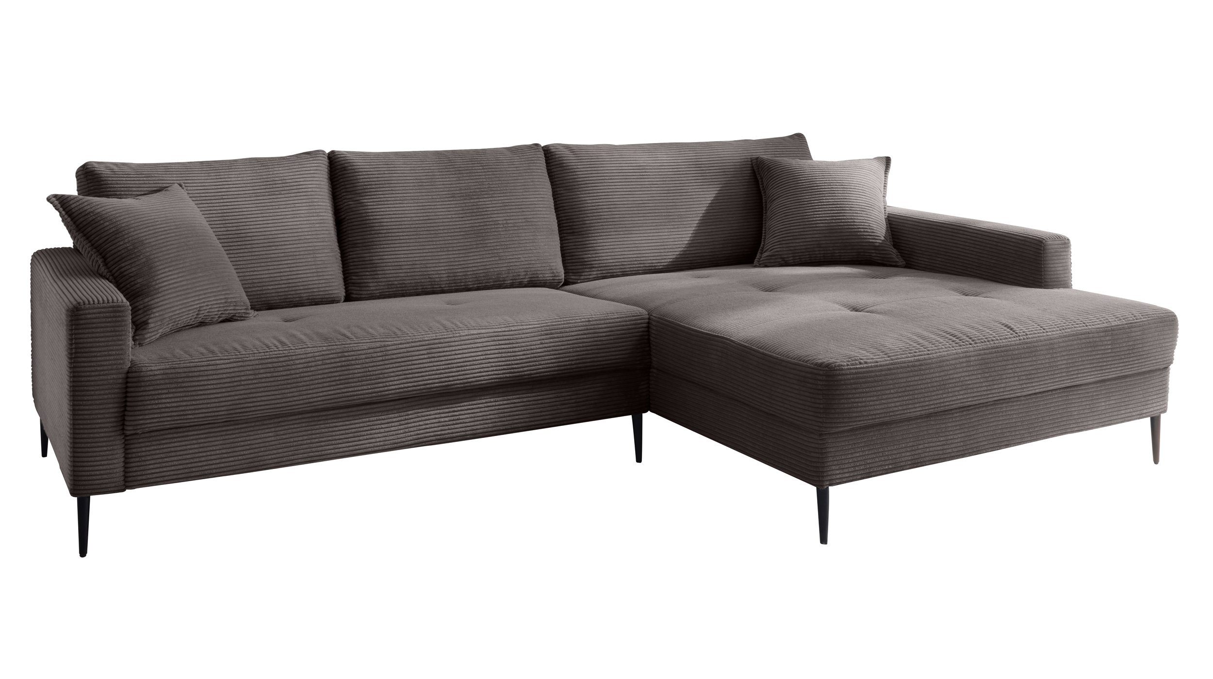 Ecksofa Cord dunkelgrau 276 x 173 cm - SUMMER