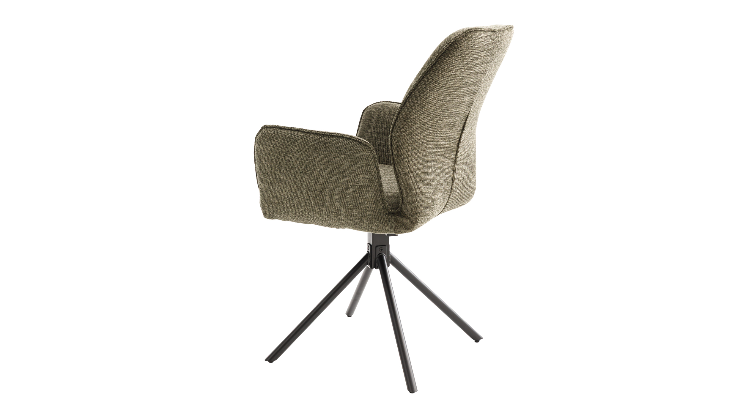 Armlehnstuhl olive Drehstuhl Stoffbezug Chenille Optik - GREYTON