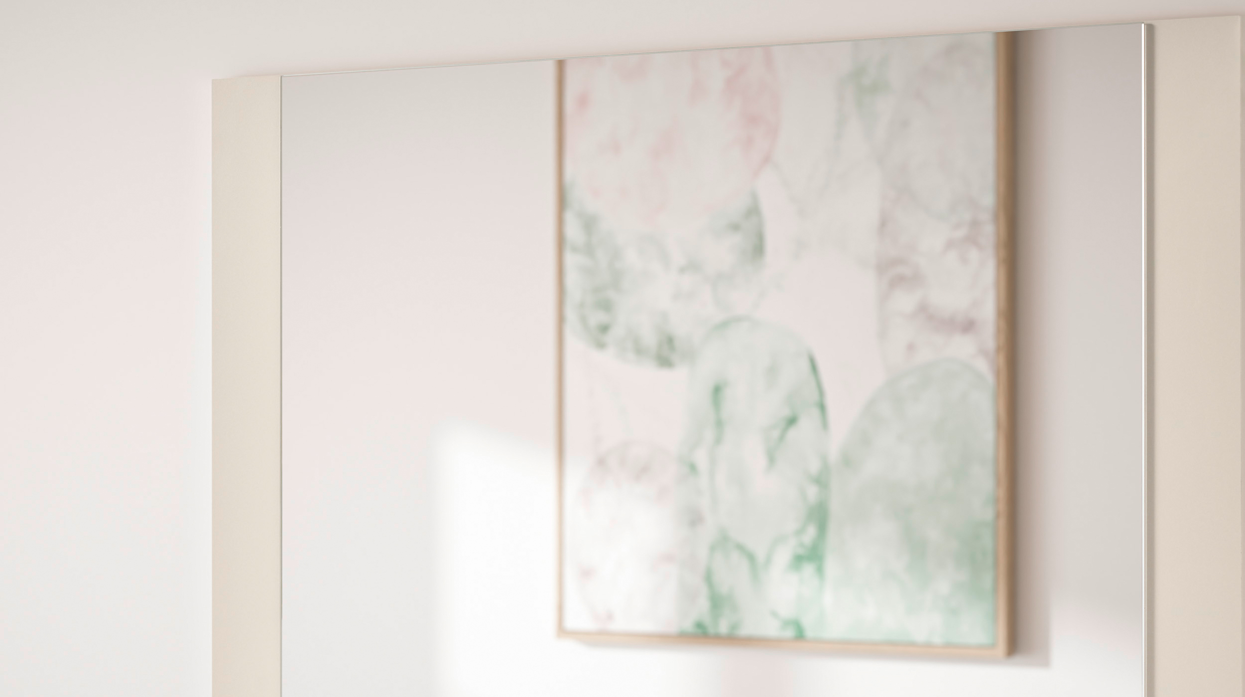 Wandspiegel beige 100 x 70 cm - LITUMO