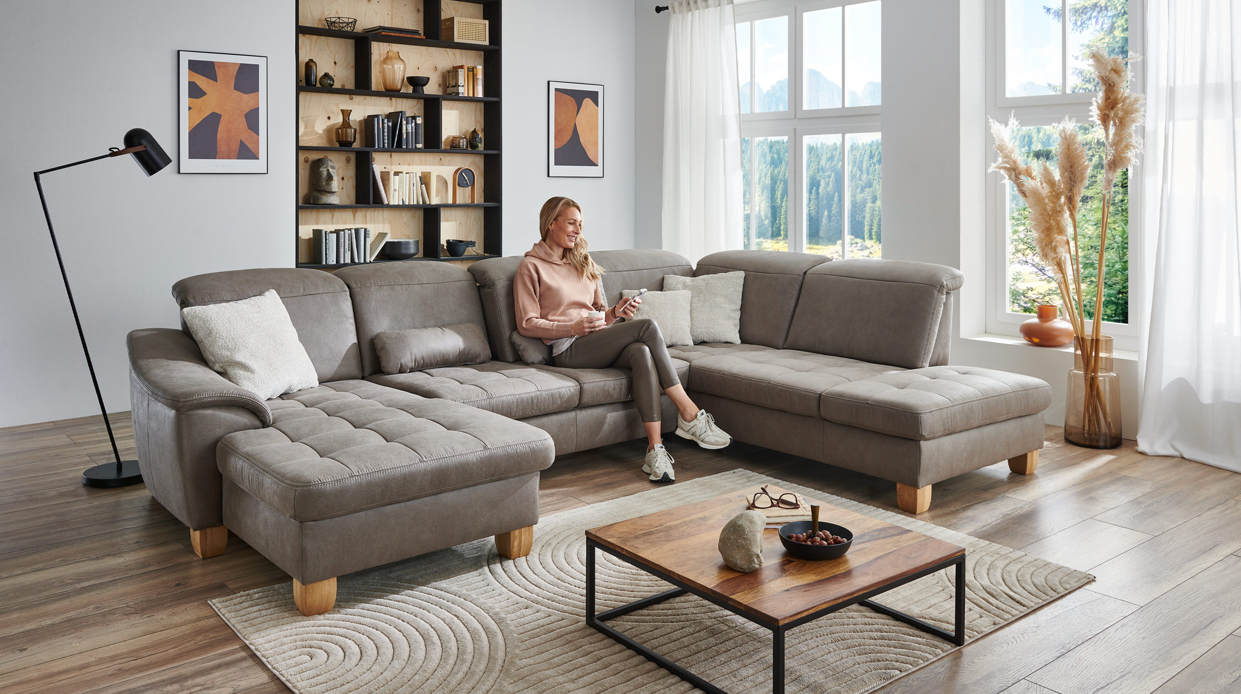 Couchliebe Wohnlandschaft planbar - Taurus platin - Premium Version - FRATELLO 
