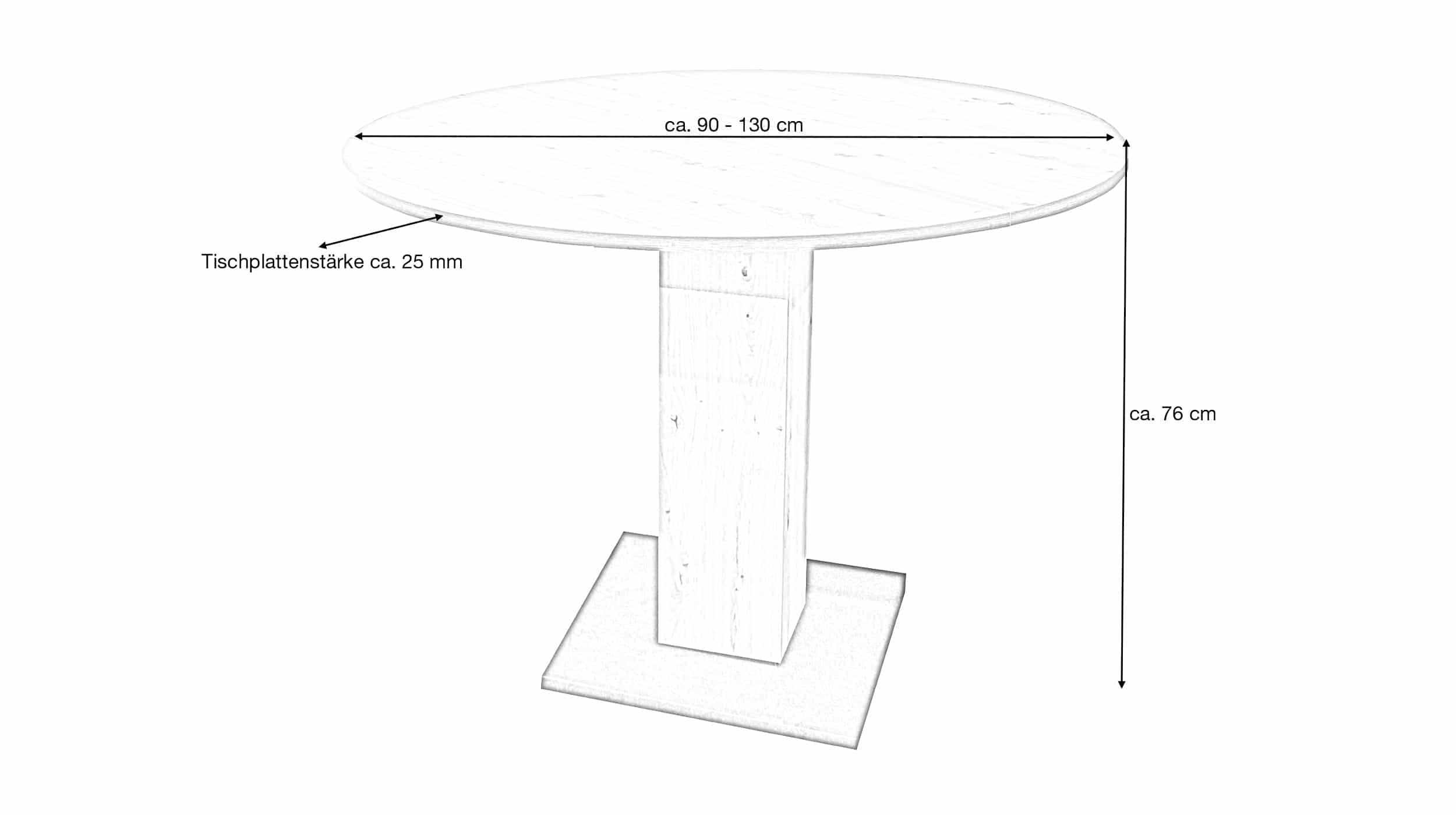 Esstisch rund ausziehbar 90 cm graphit - TAP