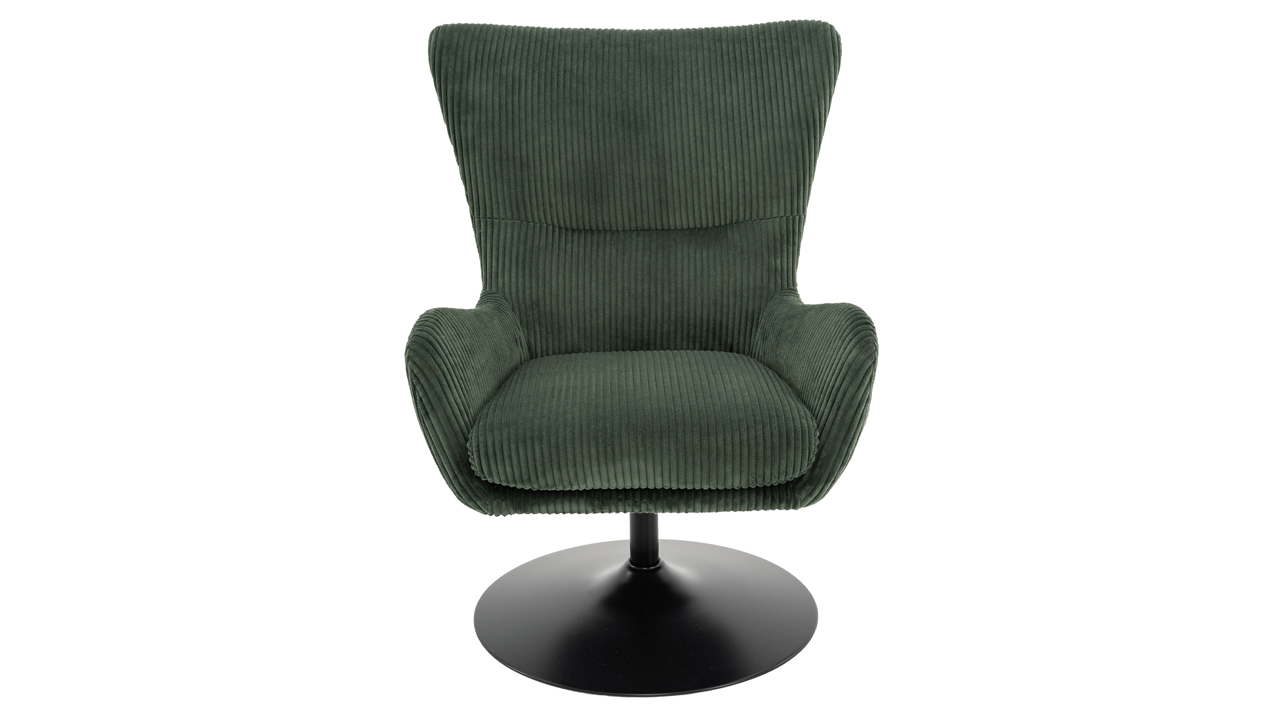 Fernsehsessel Cord grün - 360° Drehfunktion - SOLANO