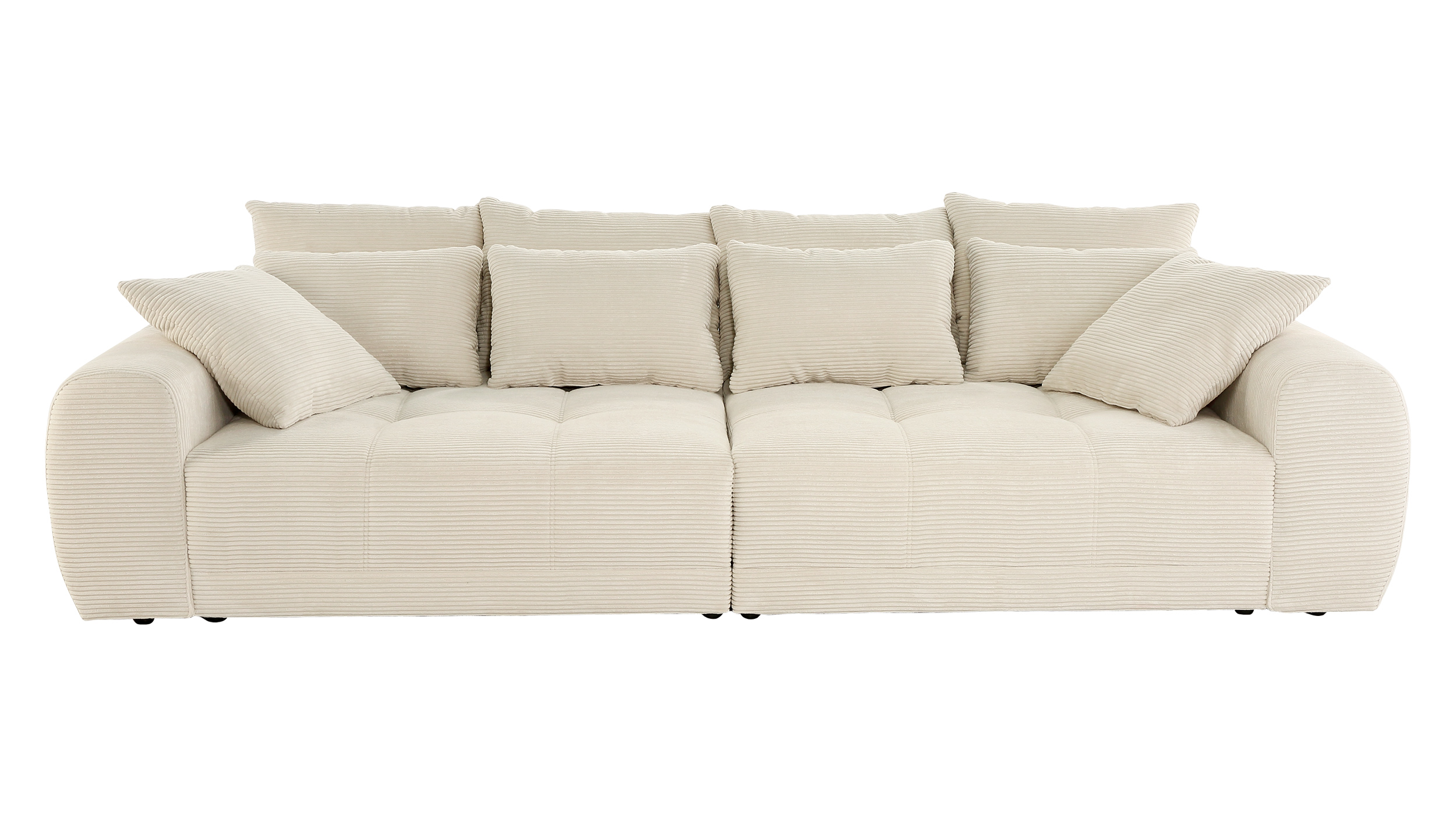Big Sofa Cord beige - 308 cm Federkernpolsterung - JANNI