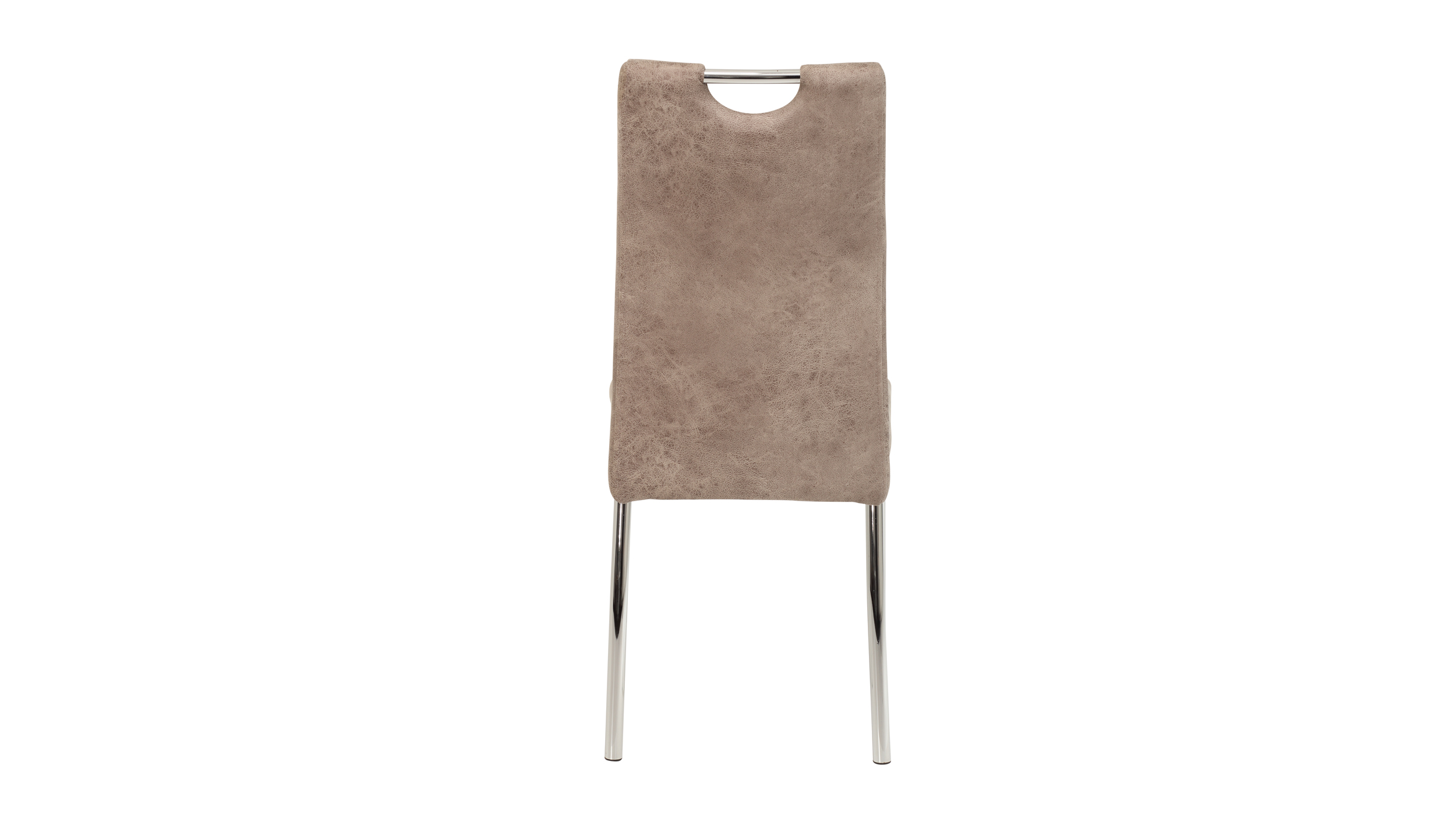 Polsterstuhl beige Metallgestell - Microfaser - SUSI