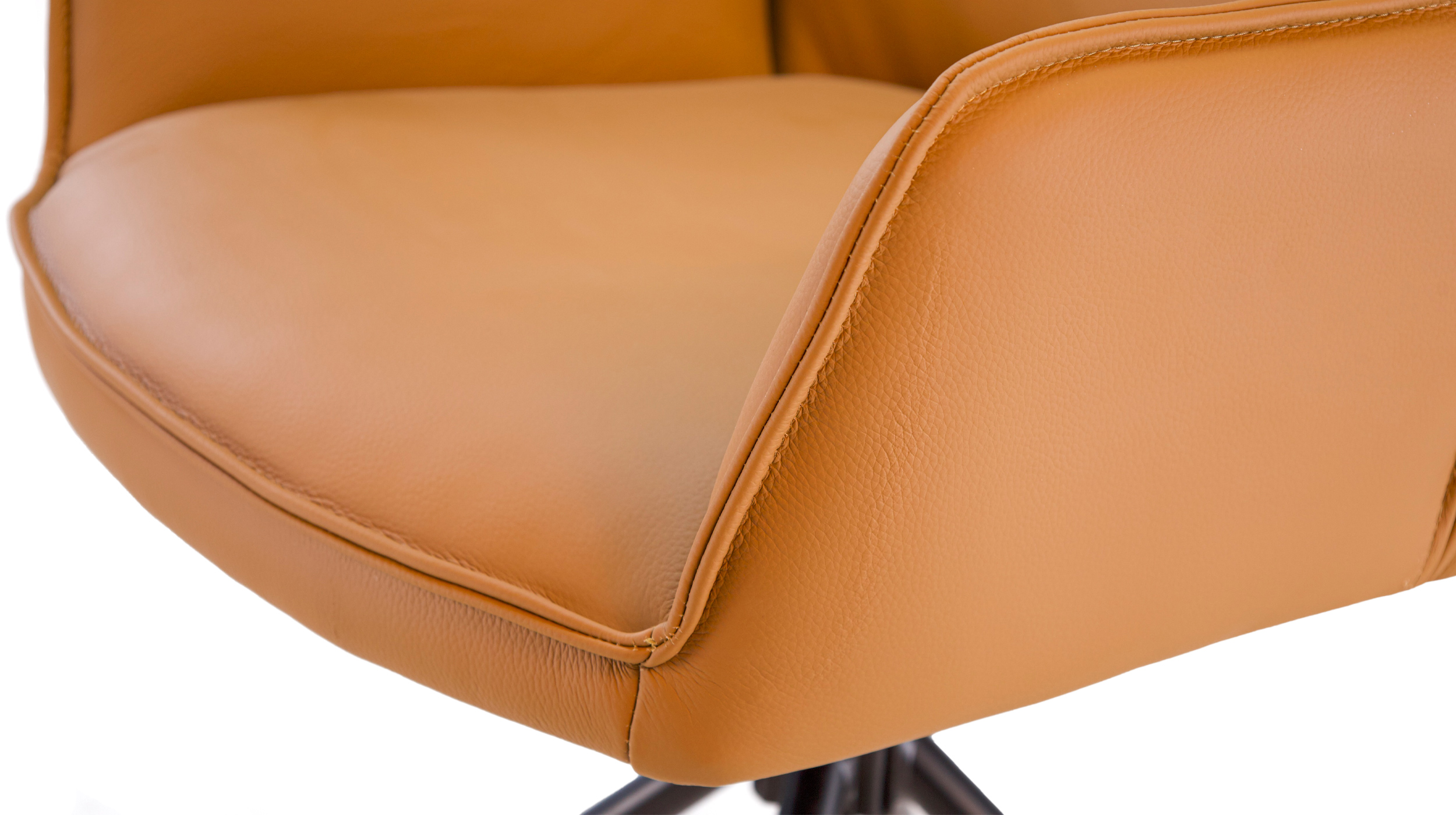 Armlehnstuhl Echtleder Cognac - drehbar - COVELO 