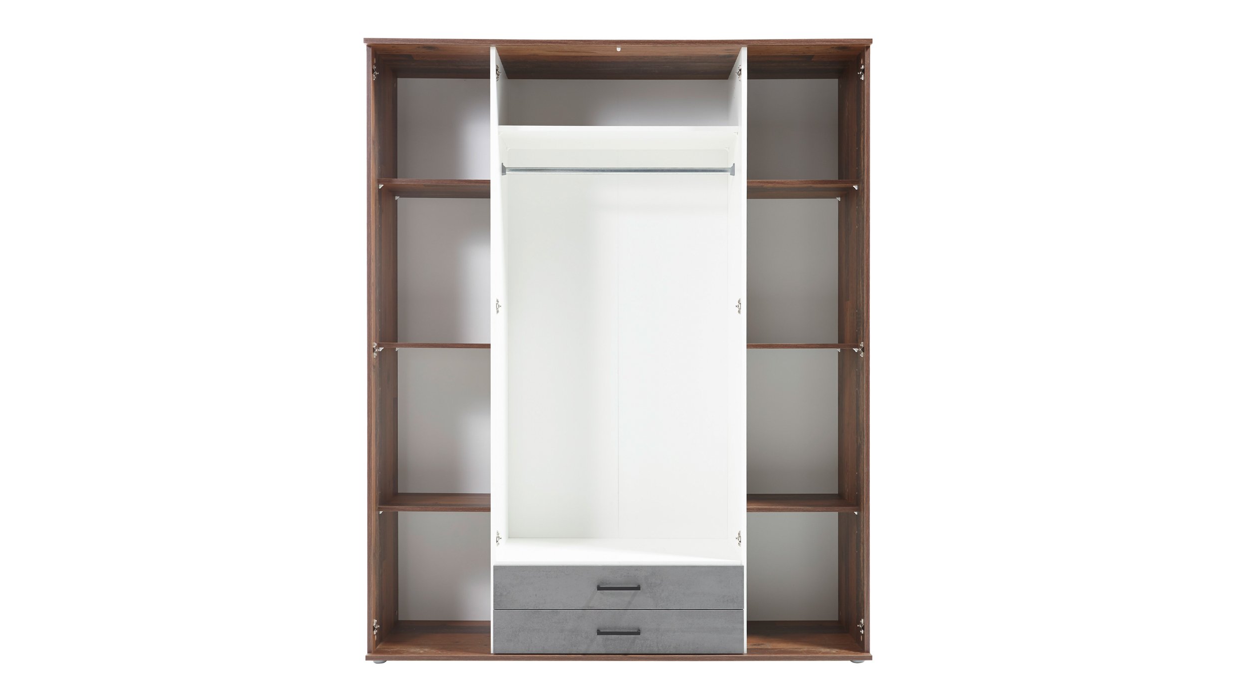 Kleiderschrank mit Spiegel - Old Style - grau - 160 cm - CHICAGO