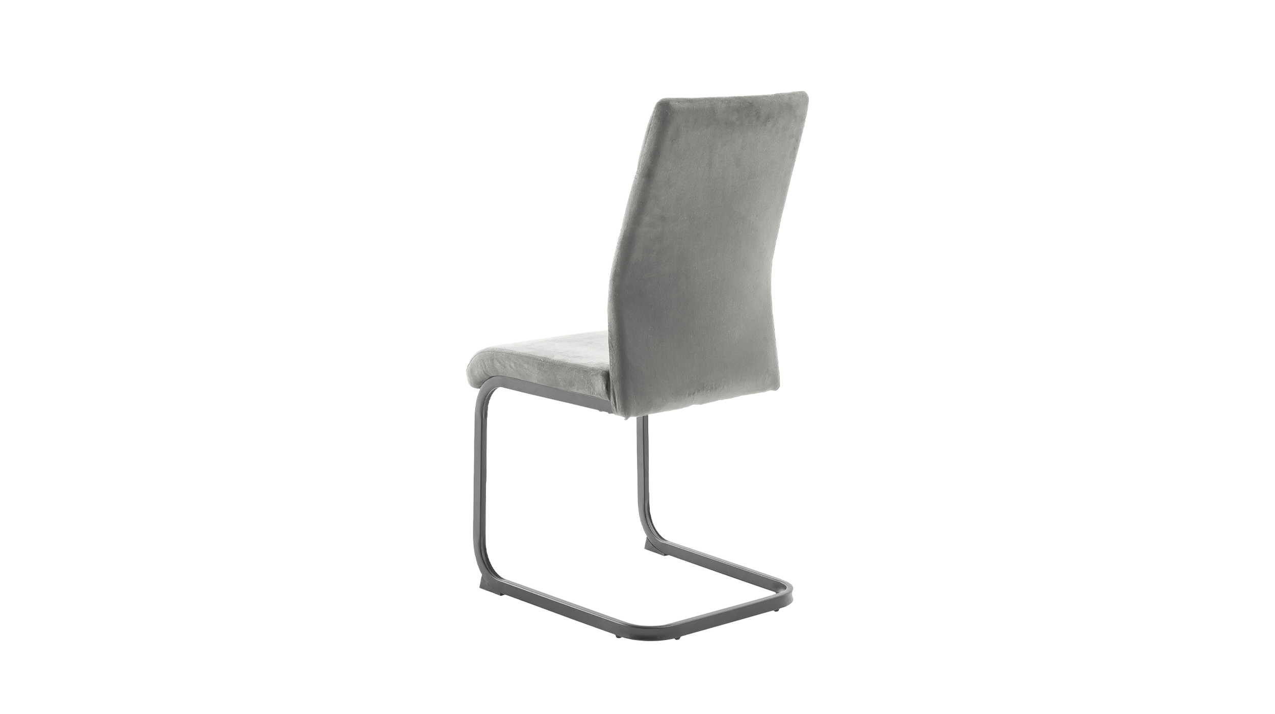 Schwingstuhl grau Freischwinger Veloursoptik - TICINO