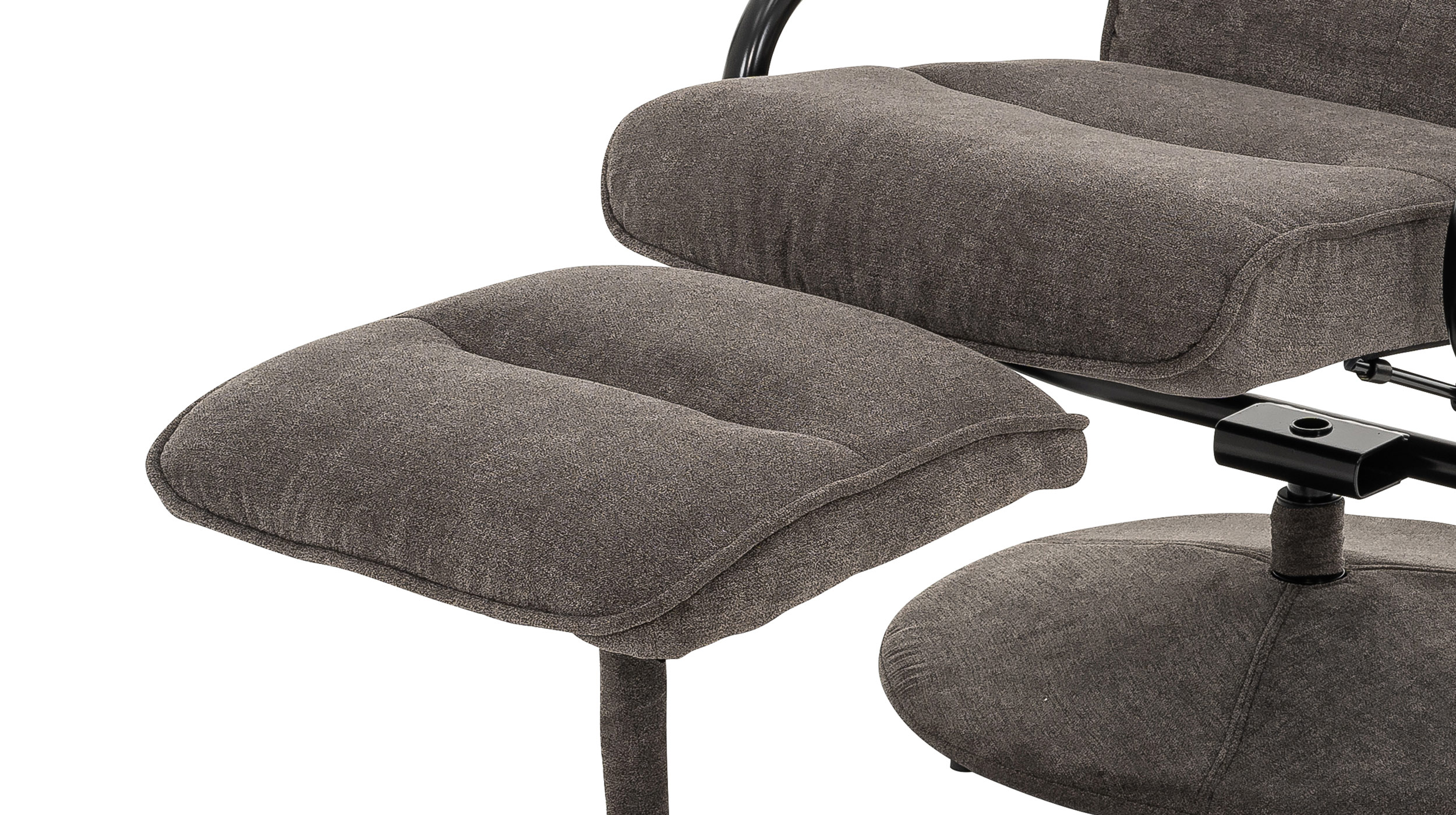 Relaxsessel mit Hocker grau Microfaser - drehbar - MORENA