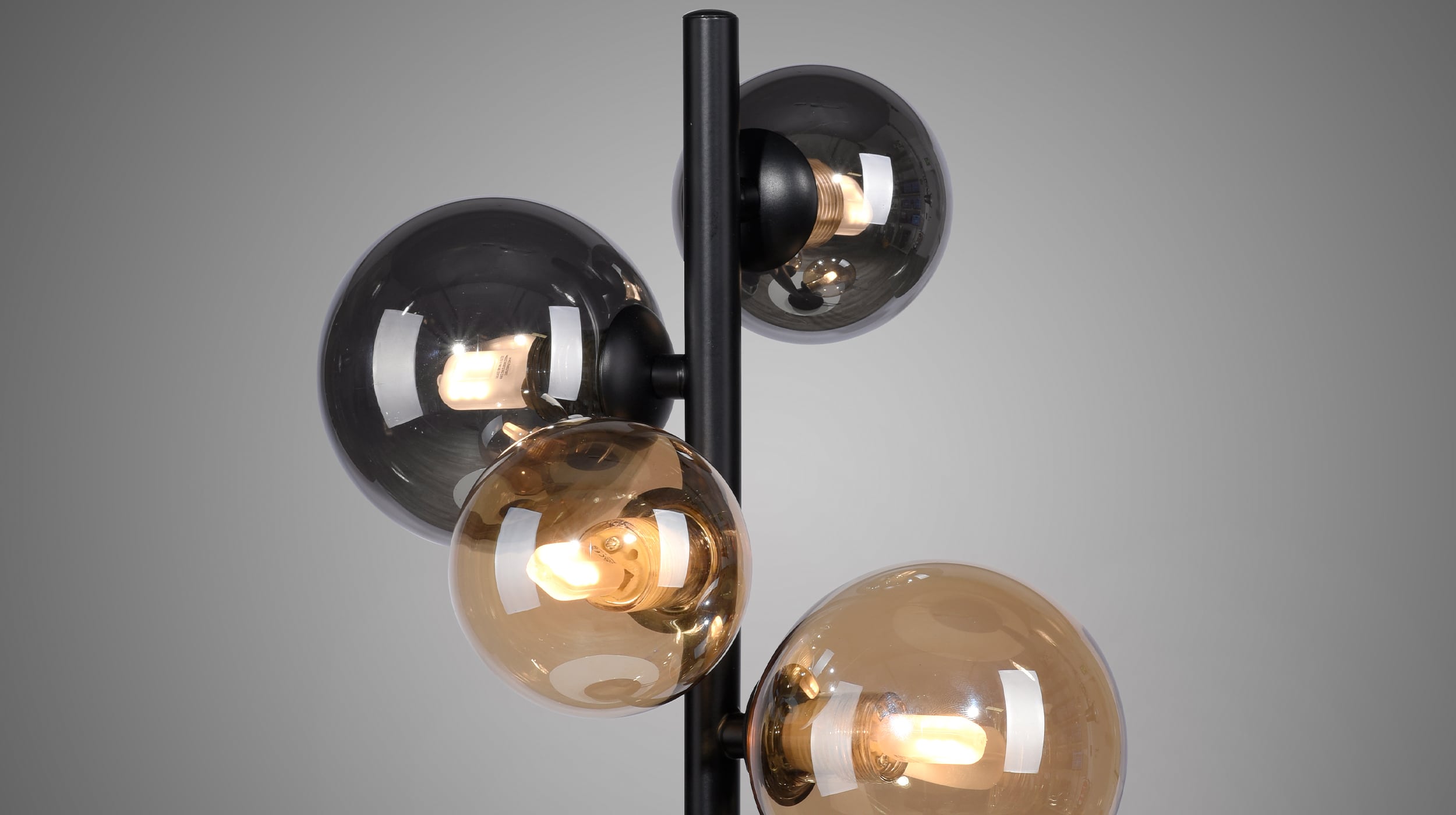 Tischlampe LED schwarz 24 x 48 cm Rauchglas - POPSICLE