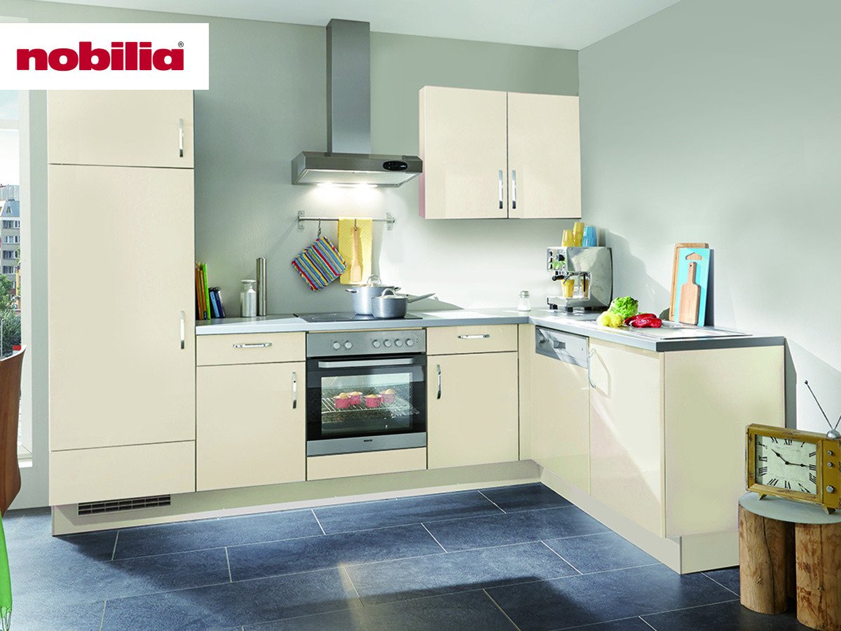 Eckküche 285 x 185 cm - mit Geräten - Küchenfronten Lack Hochglanz - FLASH Eckküche 285 x 185 cm - mit Geräten - Küchenfronten Lack Hochglanz - FLASH