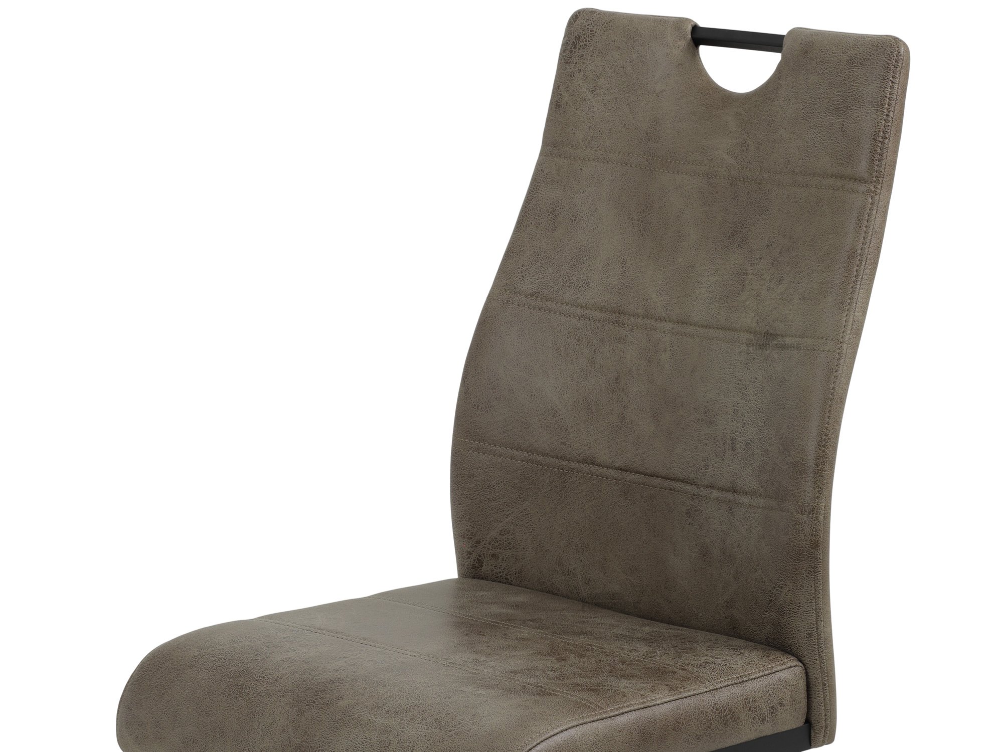 Schwingstuhl für Esszimmer braun Microfaser - MELINA