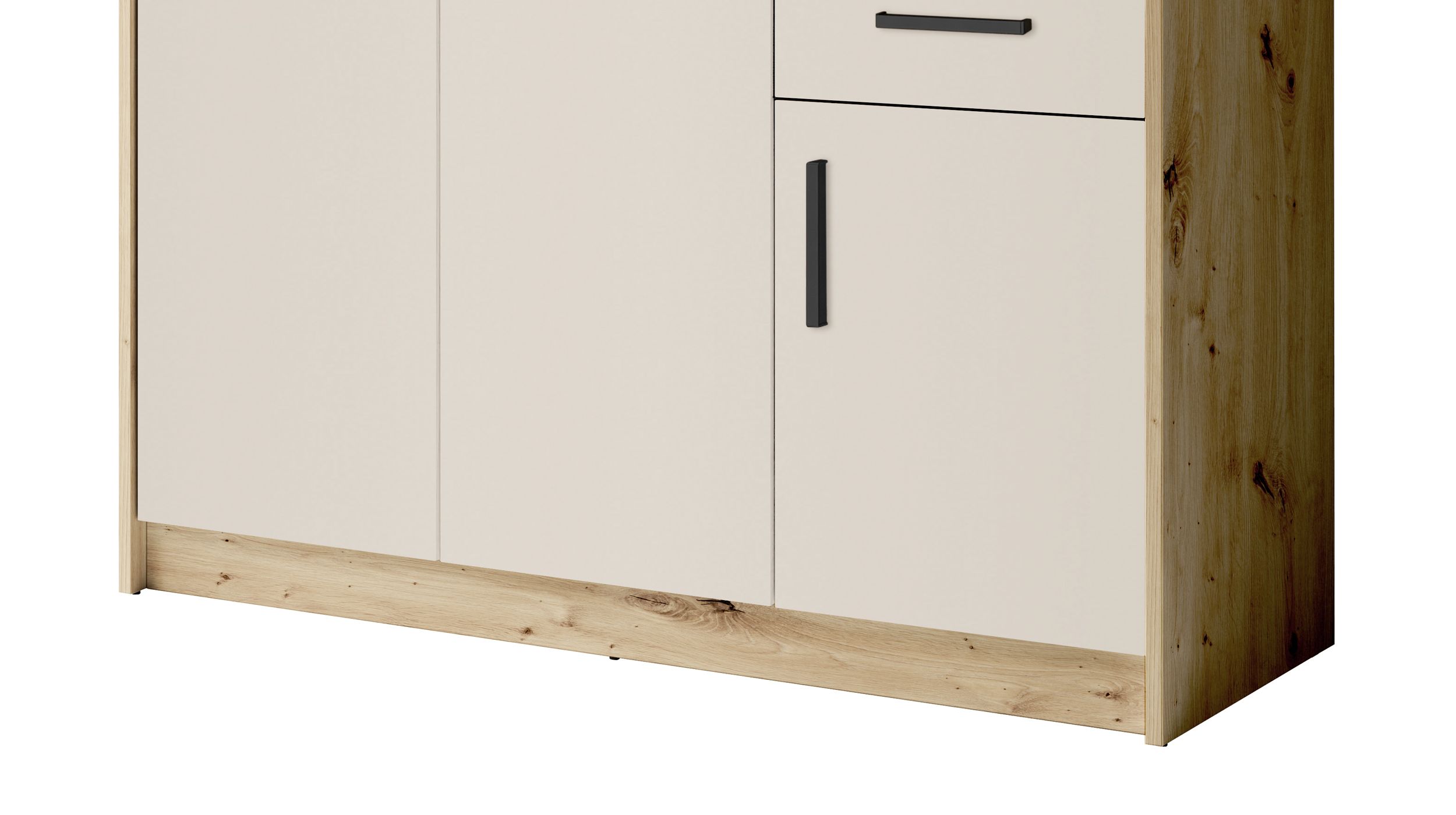 Kommode mit 2 Schubladen beige - Artisan Eiche 109 x 50 cm - NELLY