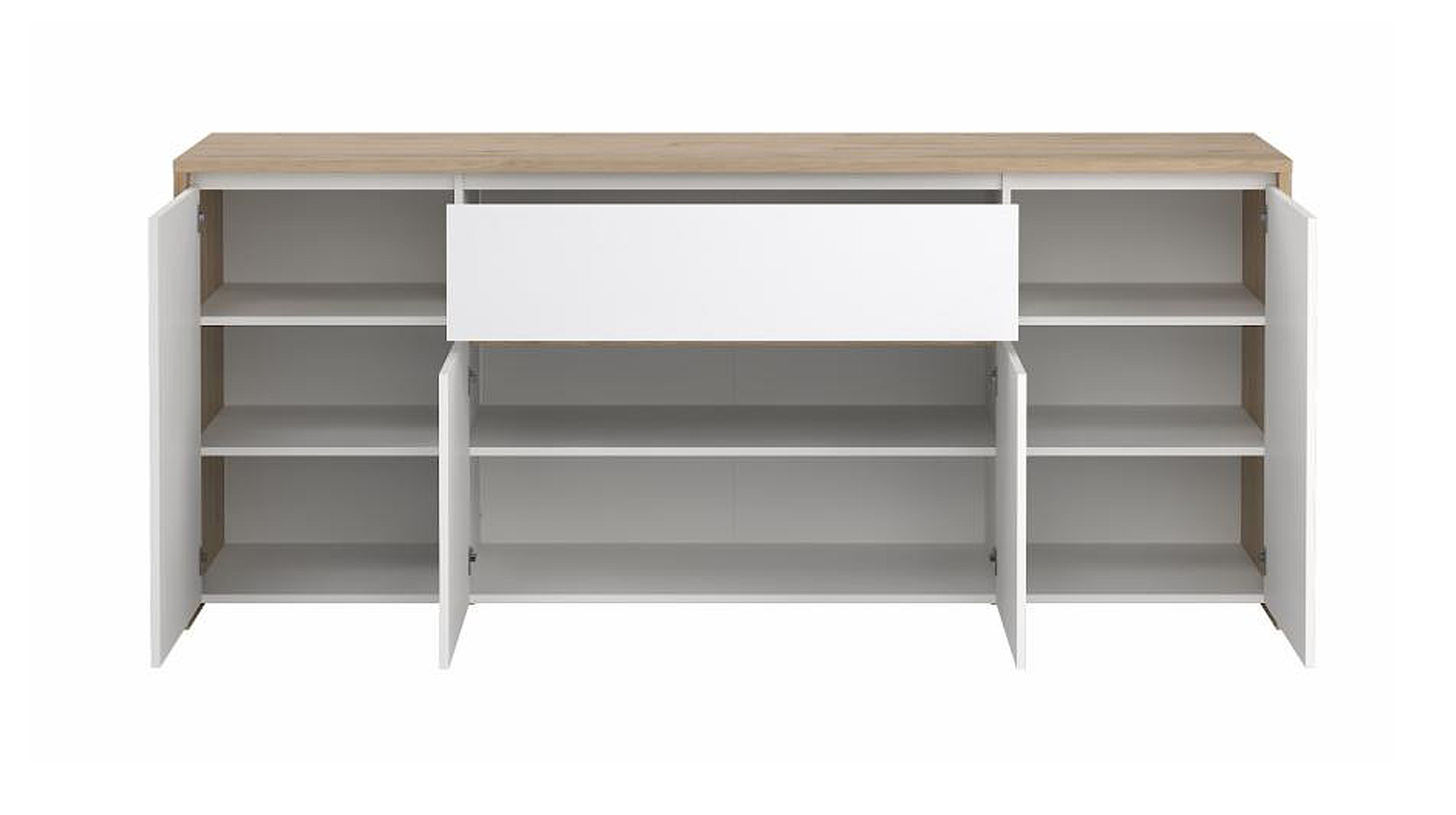 Sideboard mit Schublade weiß - Jackson Hickory 197 cm - NEXT