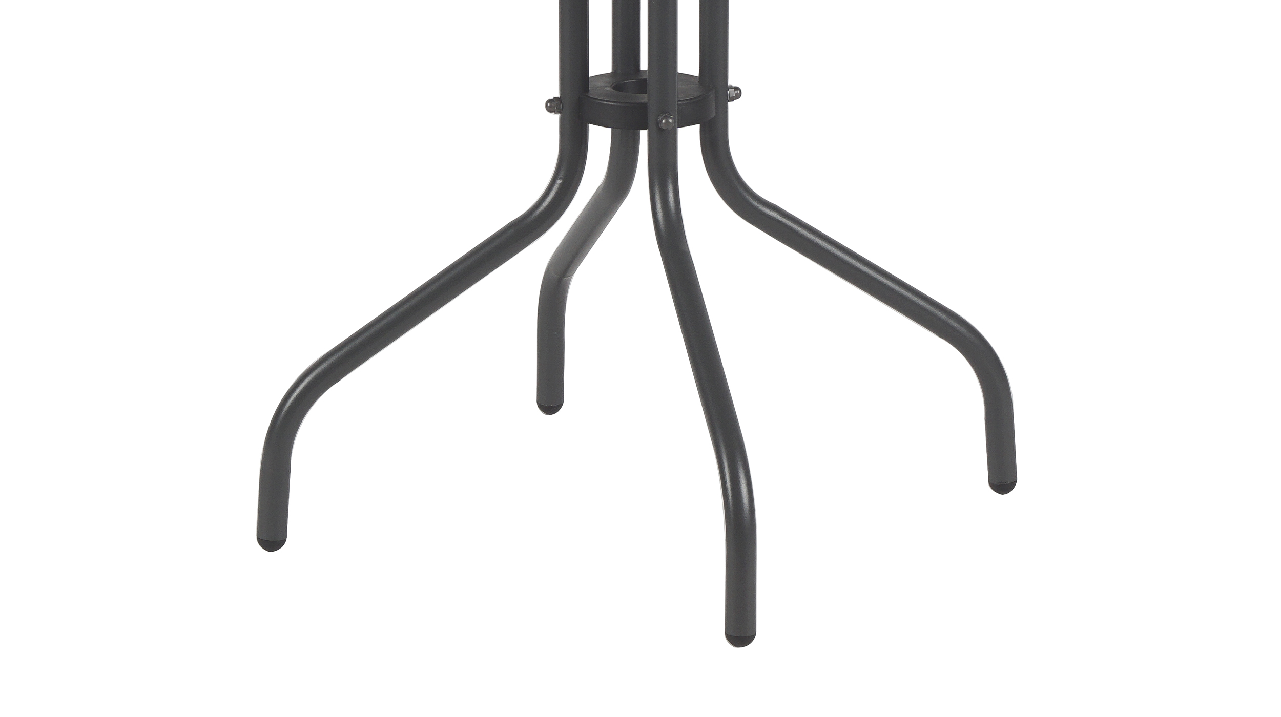 Gartentisch rund 60 x 60 cm anthrazit - mit Glasplatte - MARLO