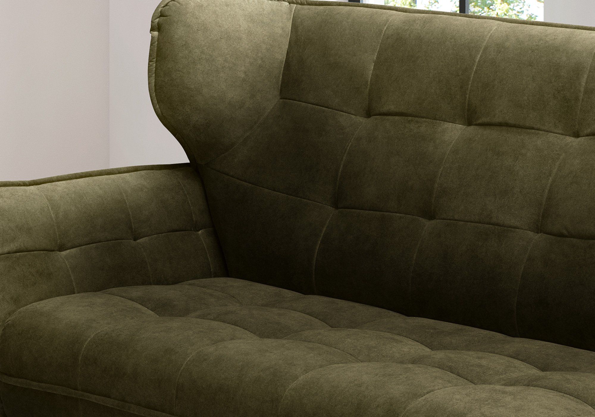 Einzelsofa 3-Sitzer grün 221 cm Nosagfederung - ARIANA