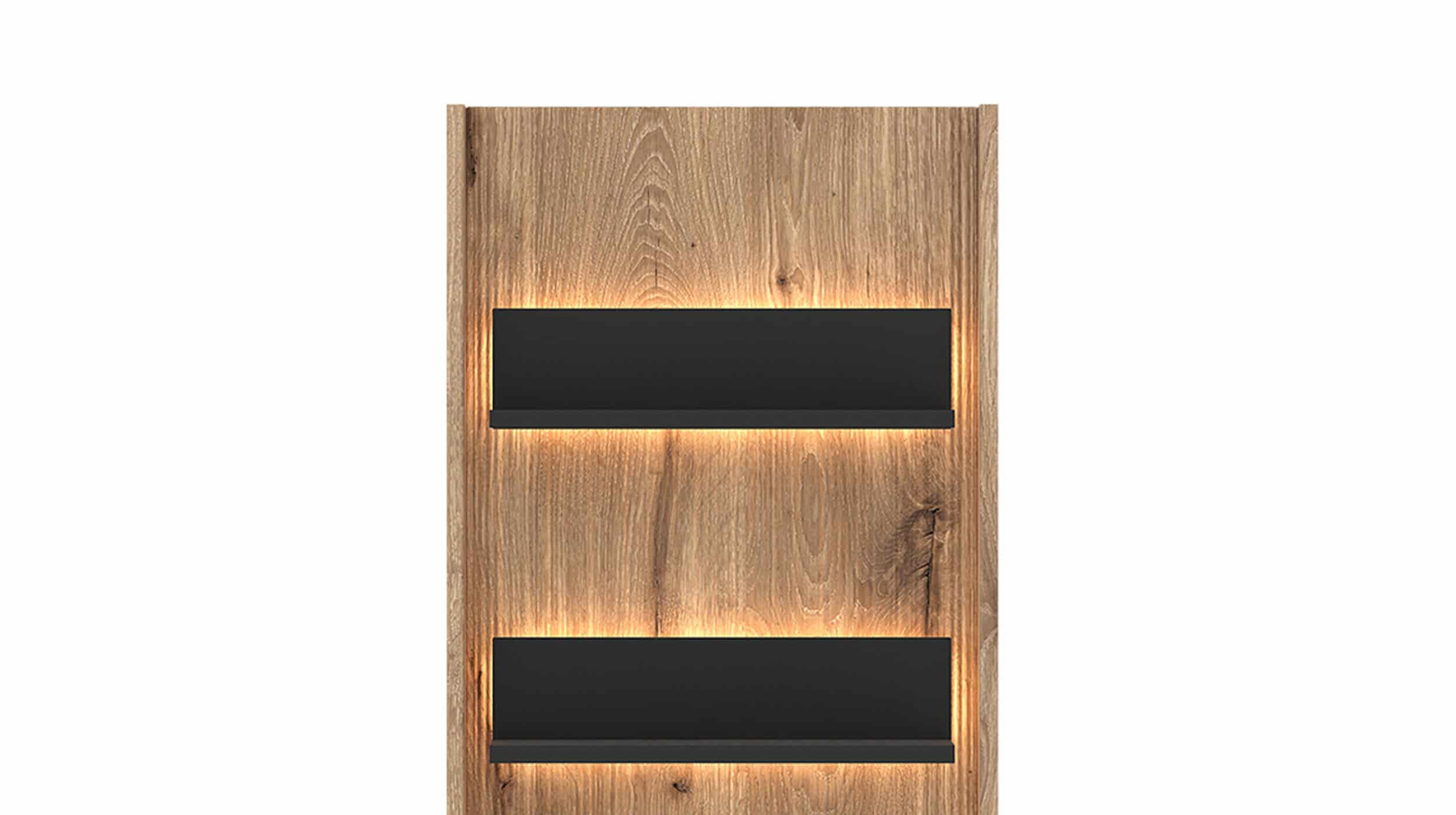 Wandboard mit Beleuchtung Viking Eiche - anthrazit 50 cm - PARDOO