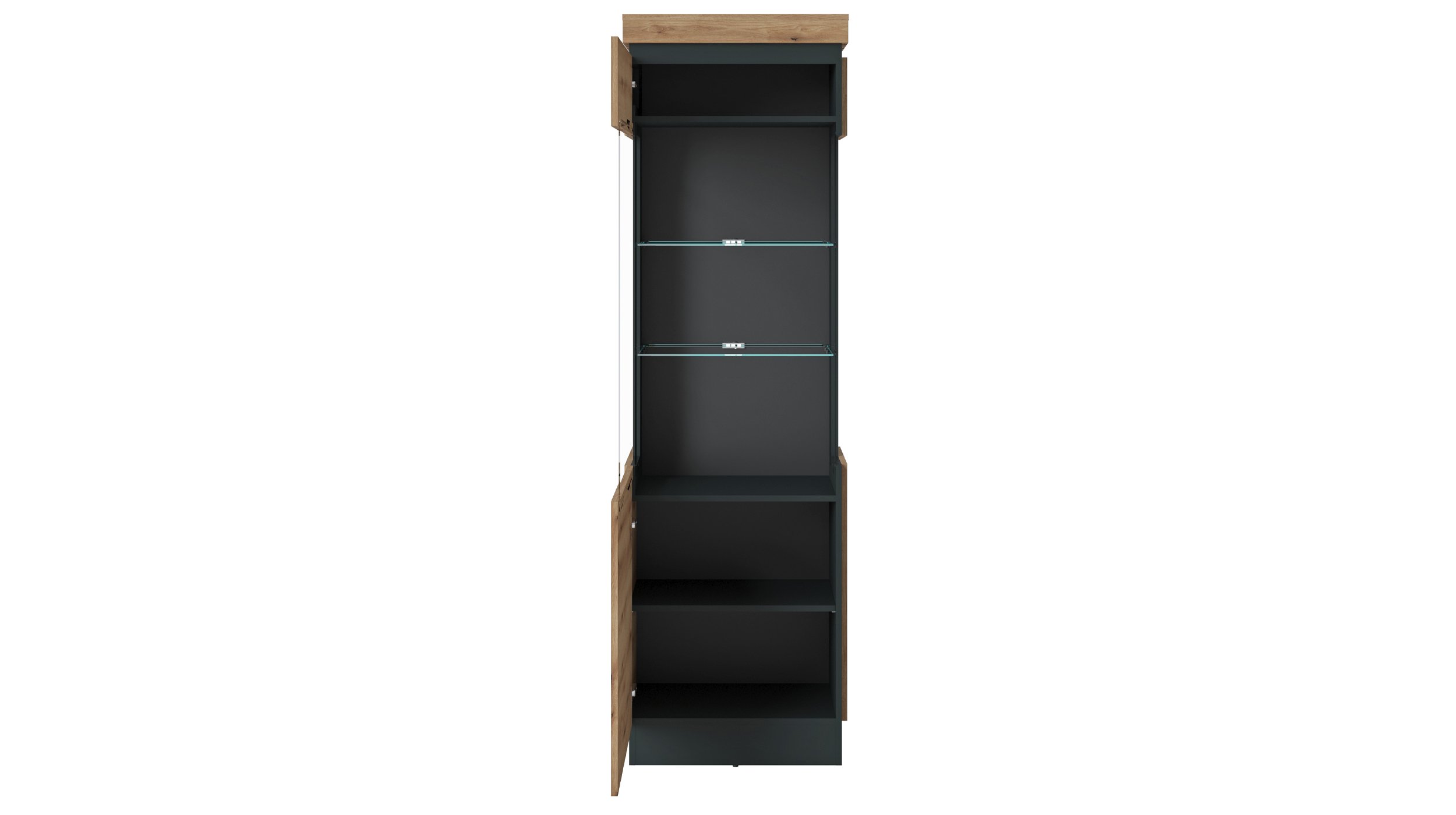 Vitrine mit Glastür Coast Evoke Eiche - grau Breite 60 cm - CORTE