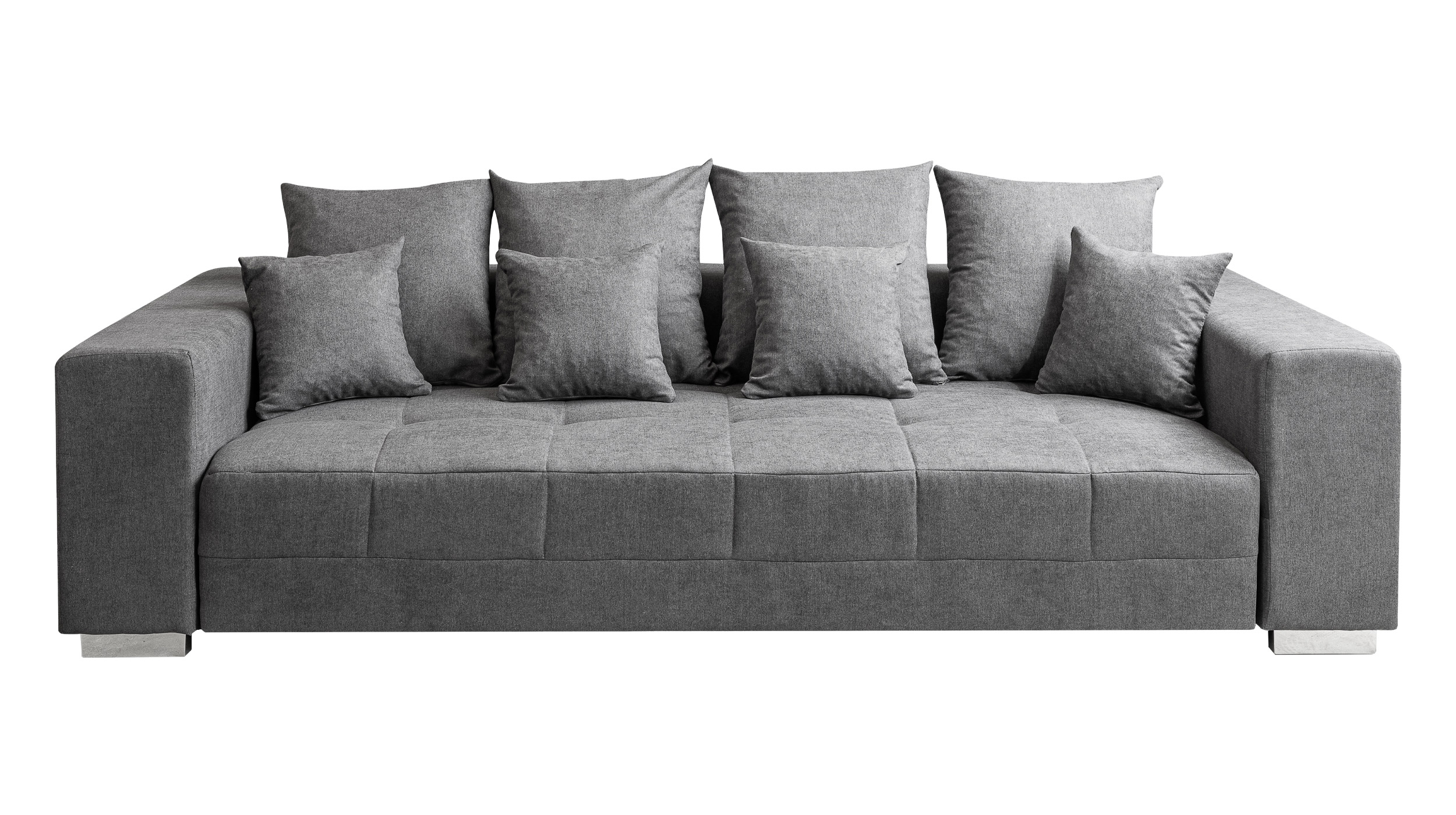 Big Sofa grau Stoffbezug - Microfaser - 254 cm - BORNEO