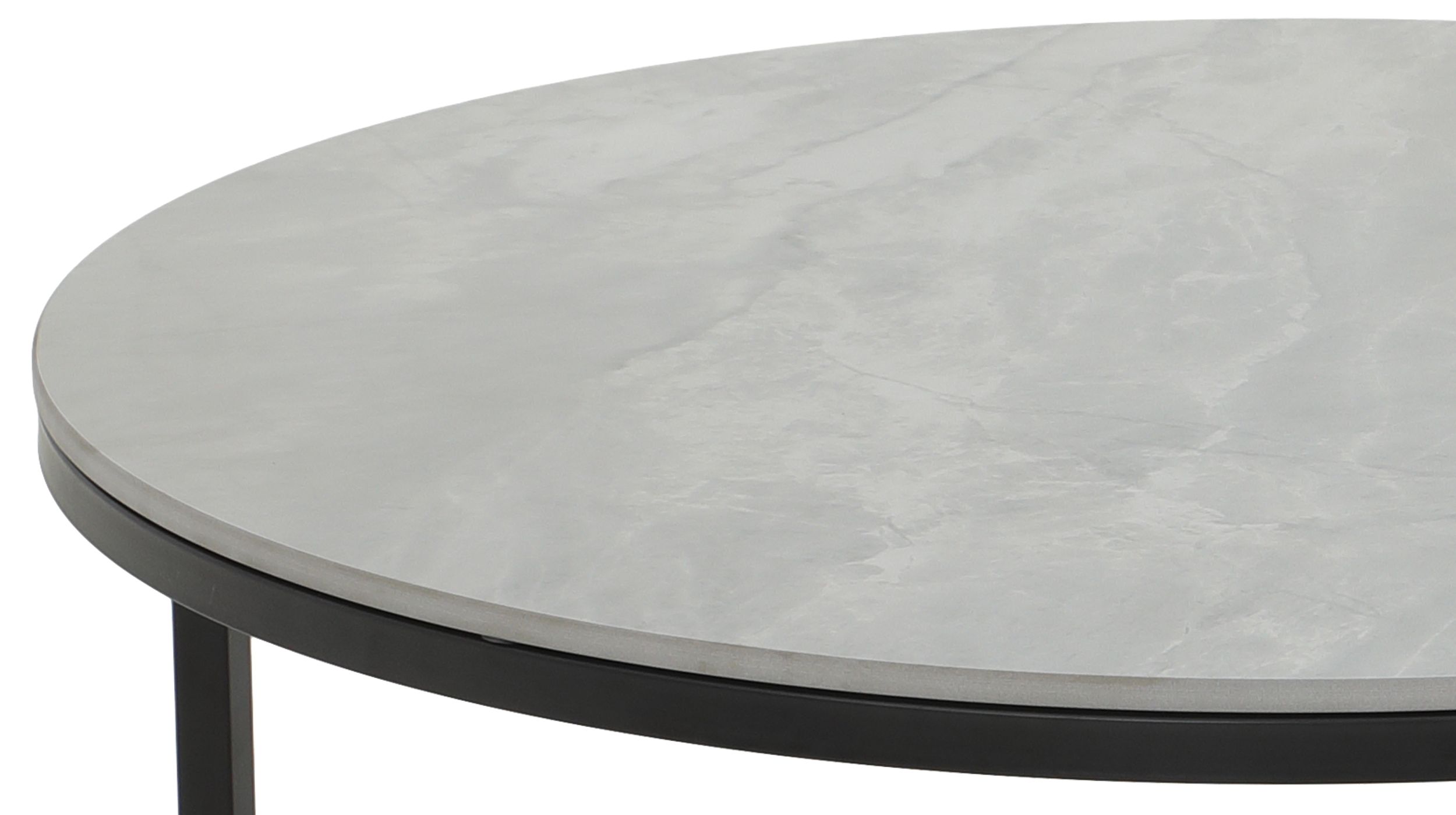 Couchtisch 2er-Set Marmoroptik grau hochglanz - 80 cm - 60 cm - LUAN