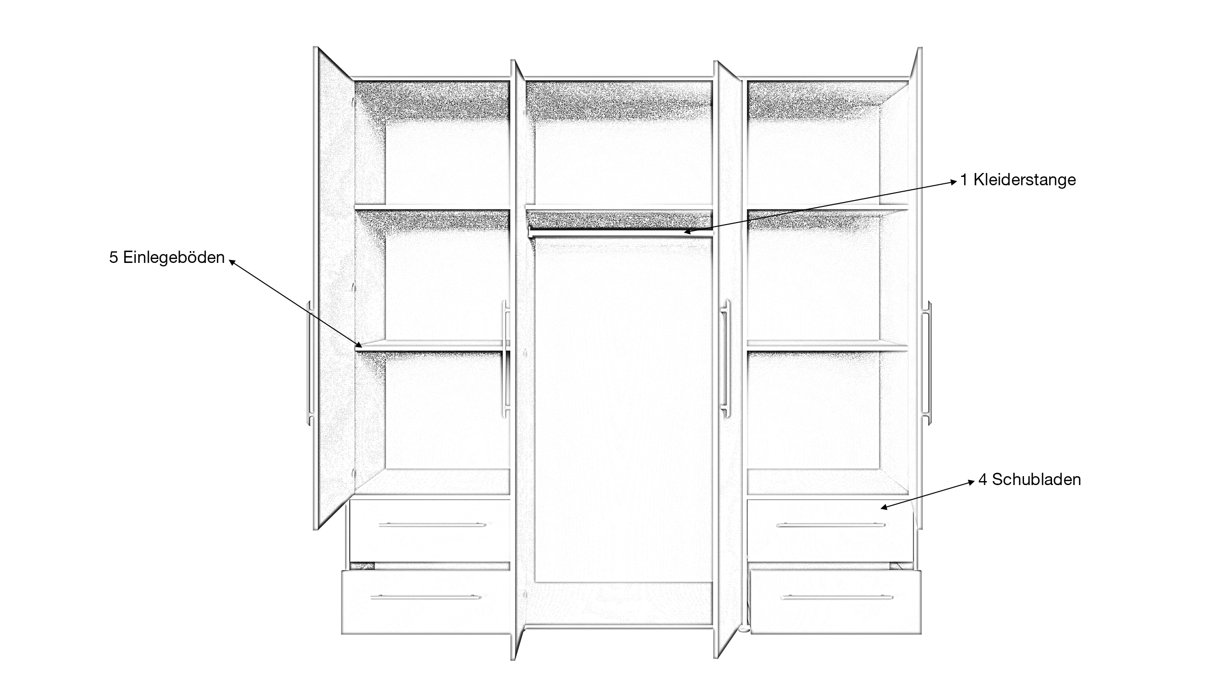 Kleiderschrank beige Artisan Eiche - 206 cm - 4 Türen - MOKKARIS