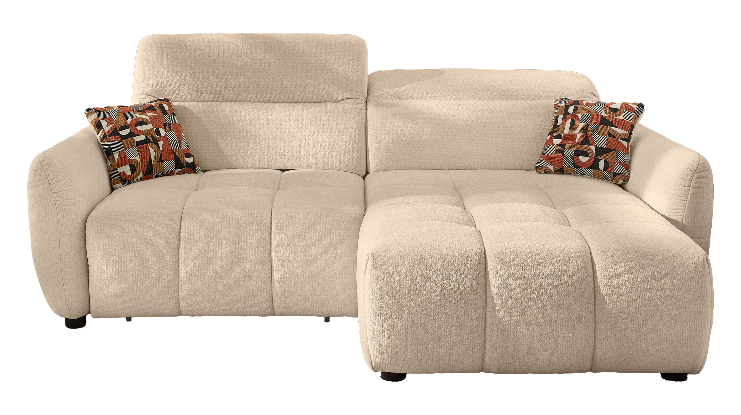 Ecksofa beige 260 x 191 cm mit Relaxfunktion - ZOOM