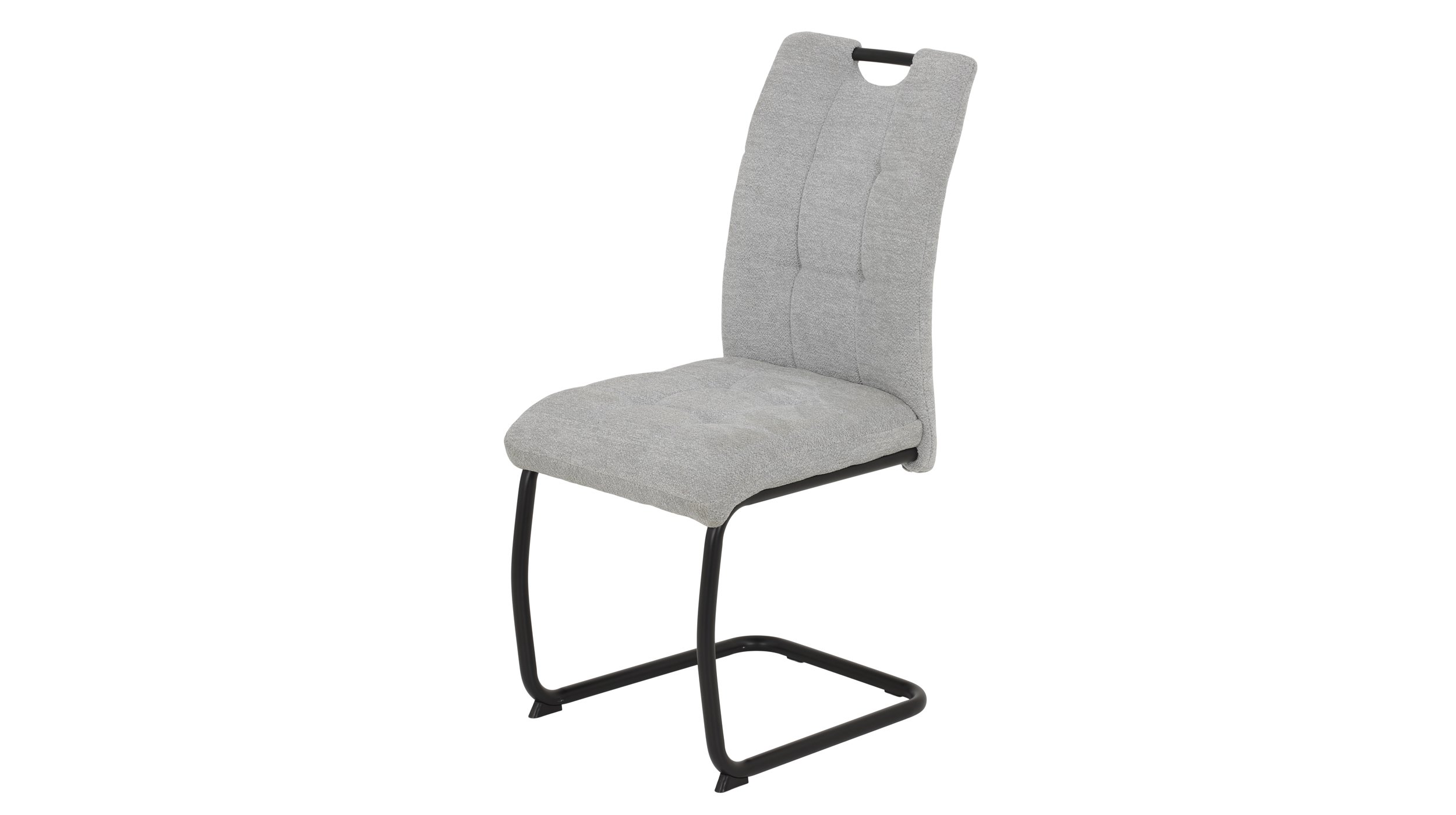 Schwingstuhl für Esszimmer grau Webstoff - KARLA