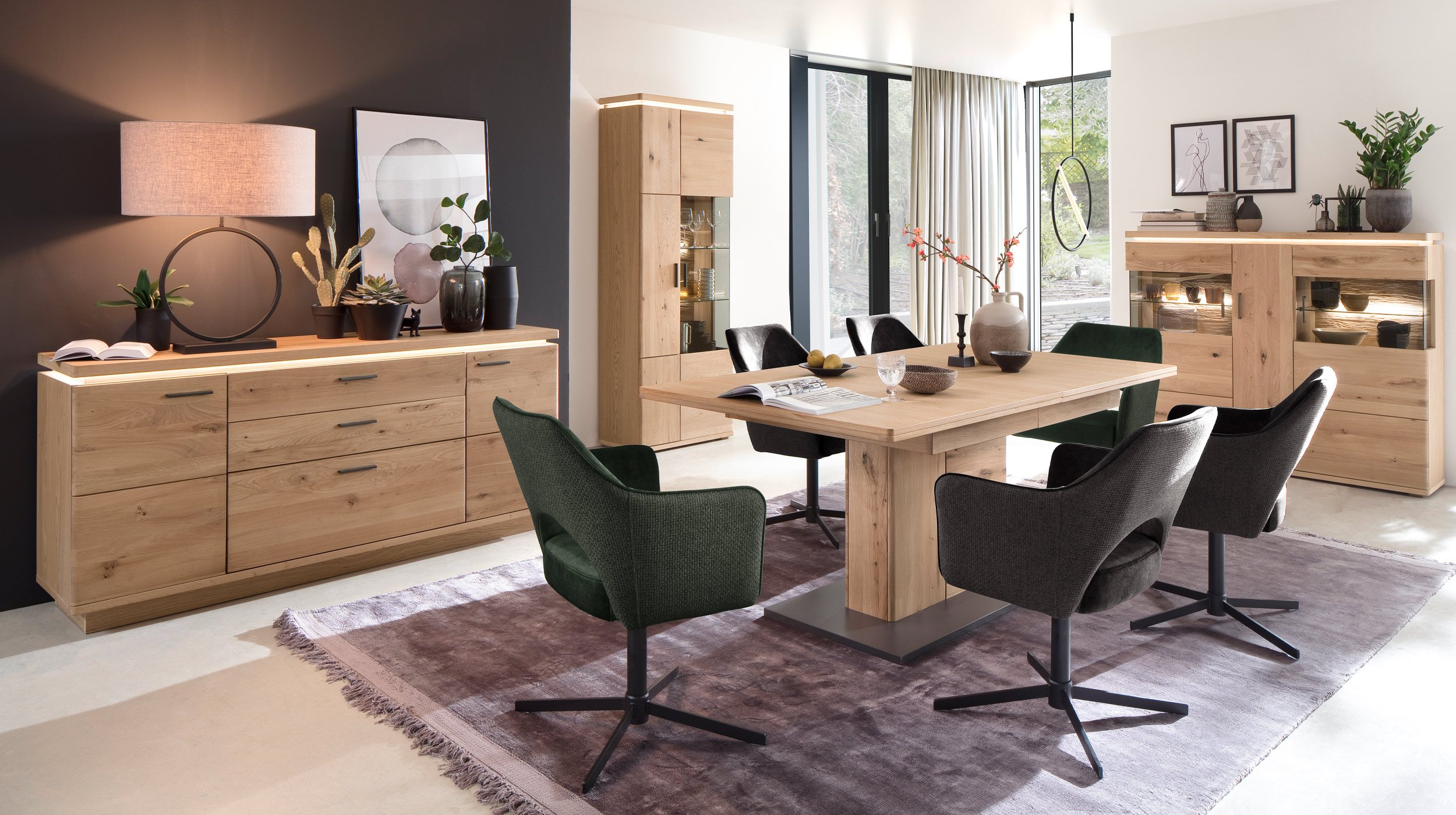 Sideboard Balkeneiche geölt teilmassiv 180 cm - BARCELONA