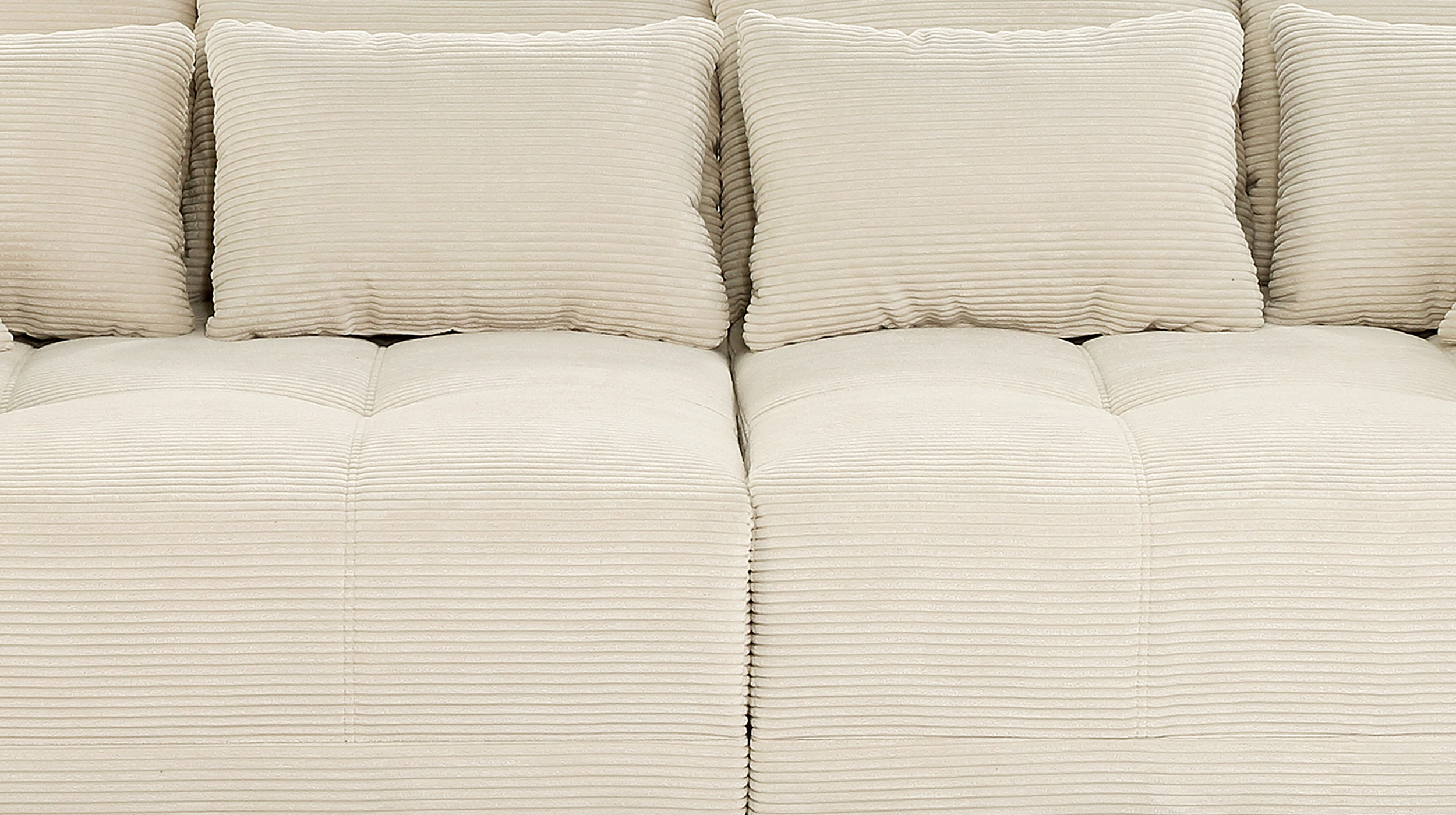 Big Sofa Cord beige - 308 cm Federkernpolsterung - JANNI