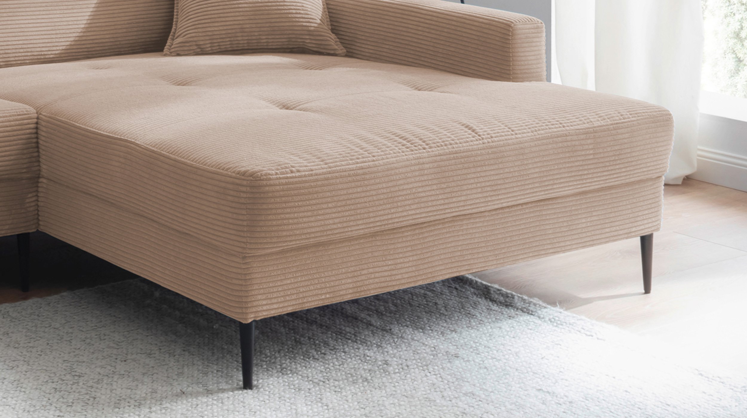 Ecksofa Cord caramel 276 x 173 cm - SUMMER