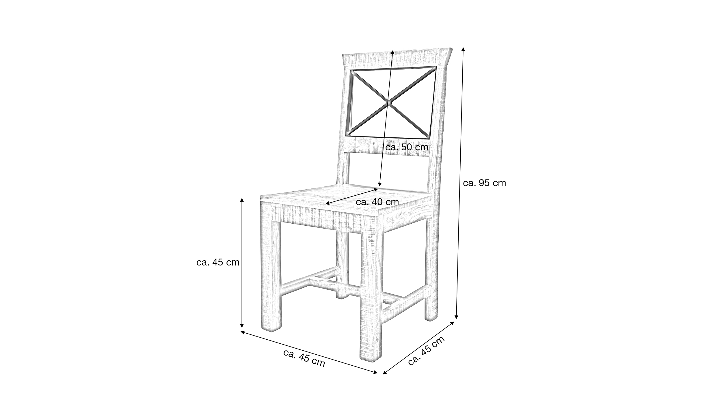 Esszimmerstuhl Massivholzstuhl Akazie massiv lackiert - ACANO