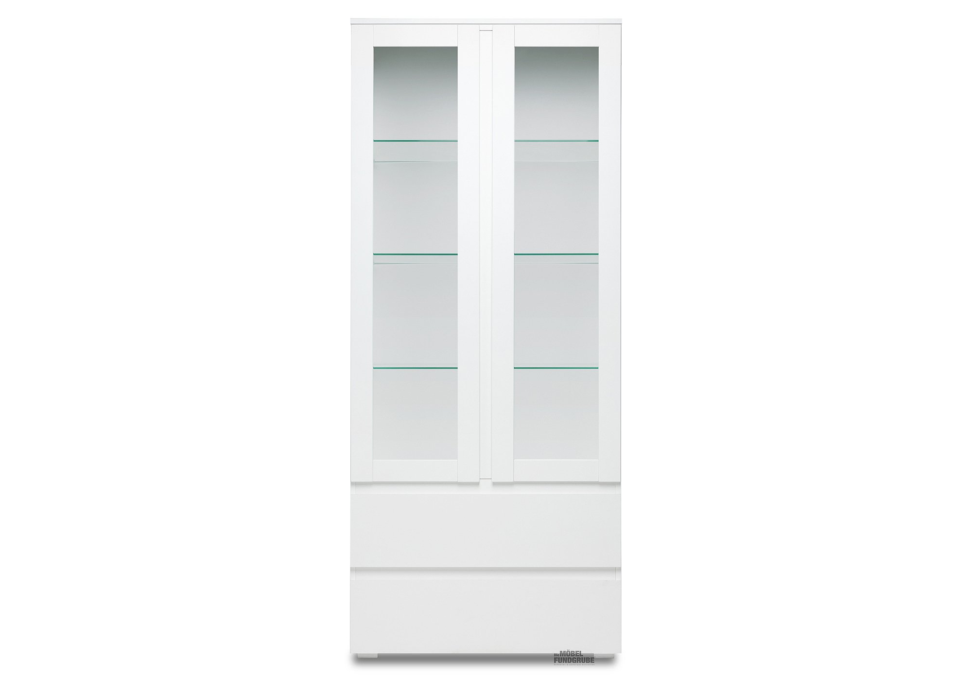 Vitrine mit 2 Glastüren weiß Breite 80 cm - IMAGE
