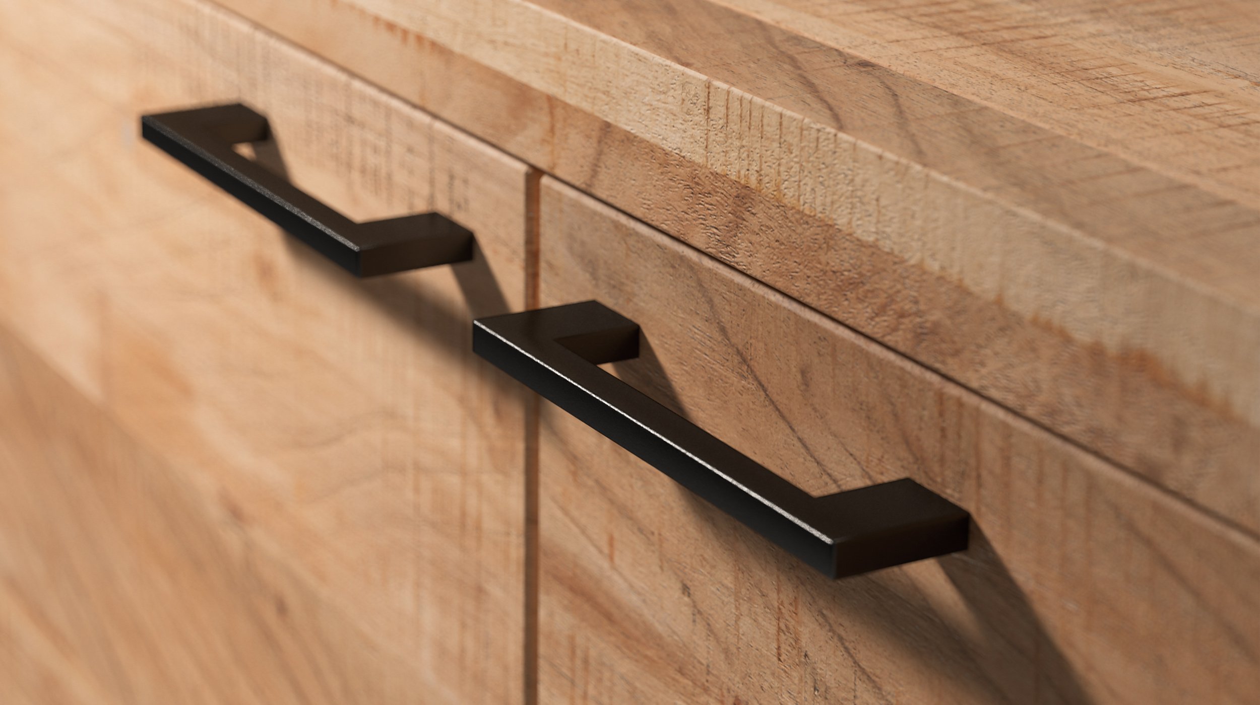 Sideboard 2 Schubladen Akazie massiv 146 cm - BENIKO