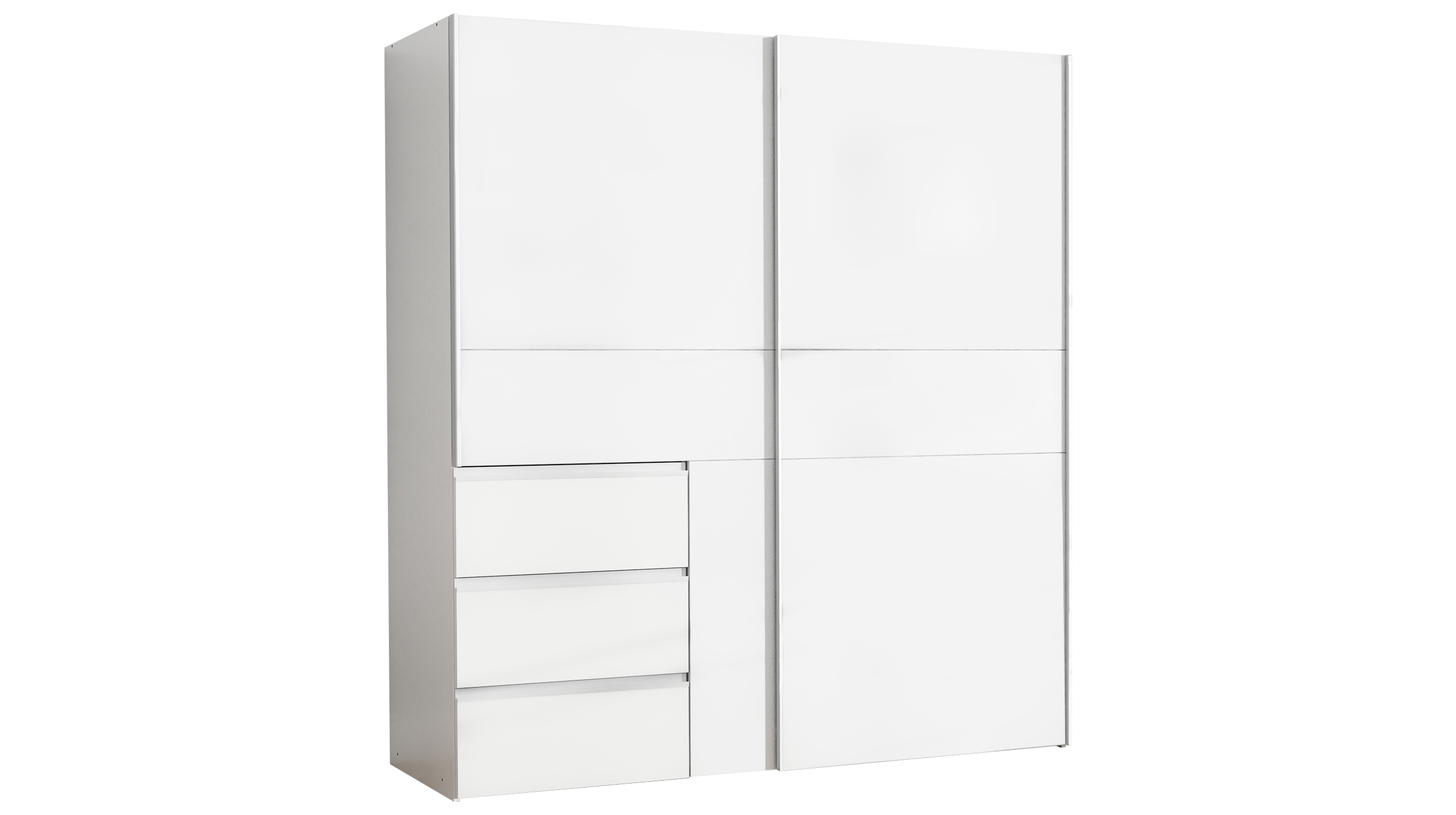 Schwebetürenschrank weiß Kleiderschrank 170 cm - WINN