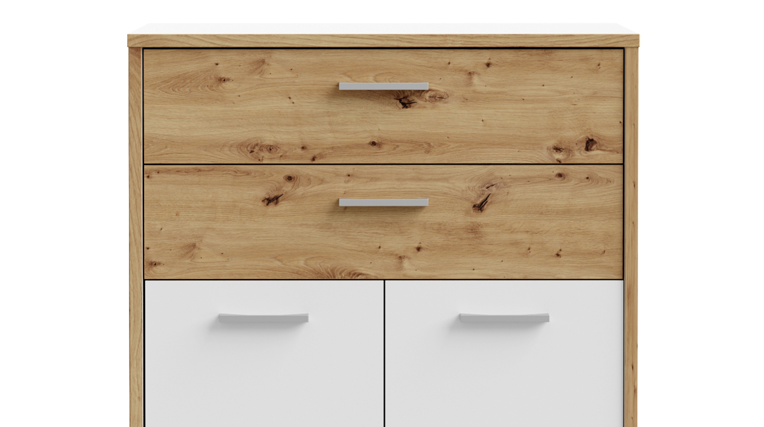 Kommode weiß - Artisan Eiche 85 x 115 cm - KEFLAVIK