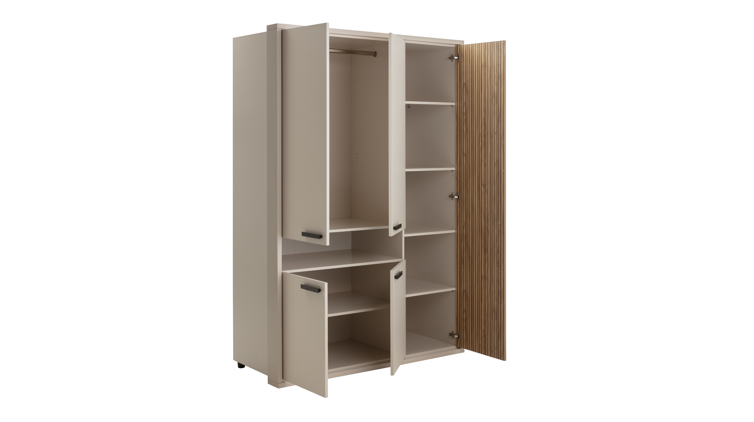 Kleiderschrank Eiche - beige - 147 cm - 5-türig - BRAVO
