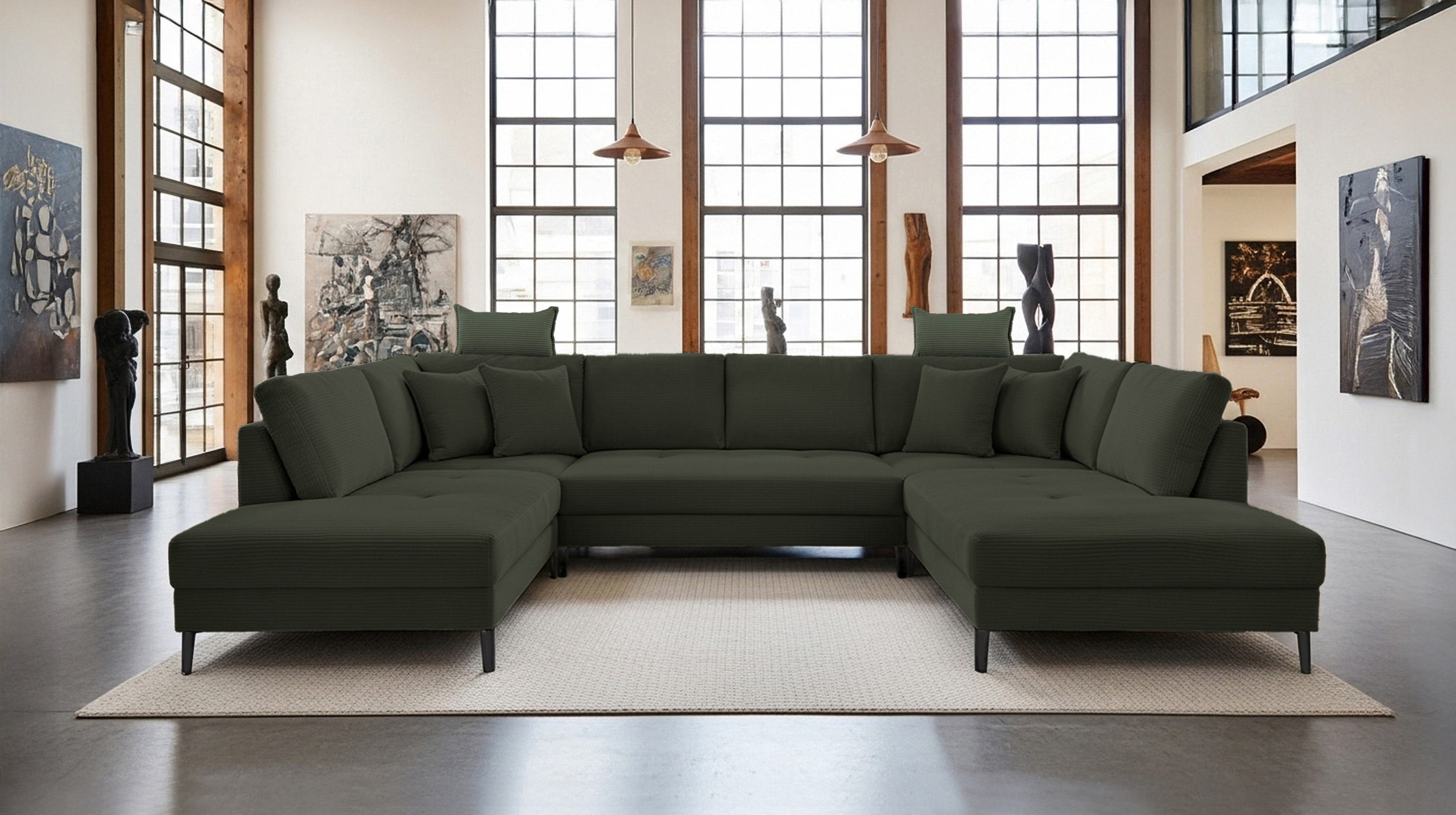 Kopfstütze Cord grün - 75 x 52 cm - SUMMER