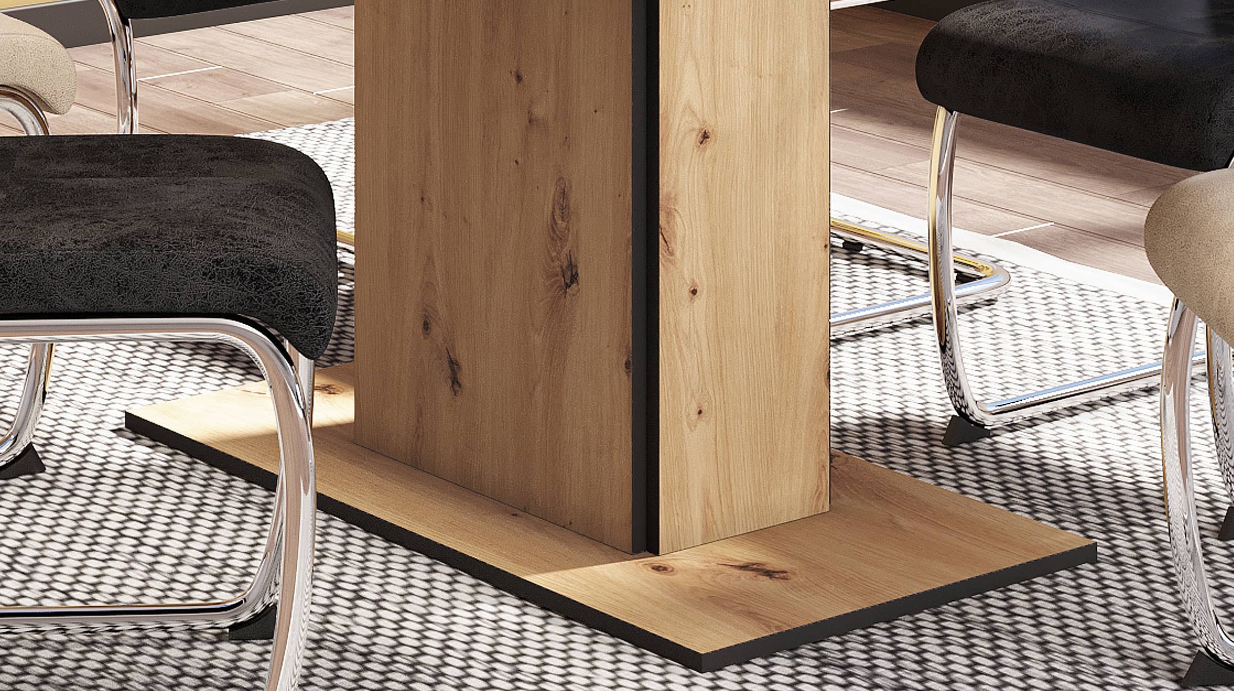 Esstisch 120 - 160 cm ausziehbar Artisan Eiche - ARIANA