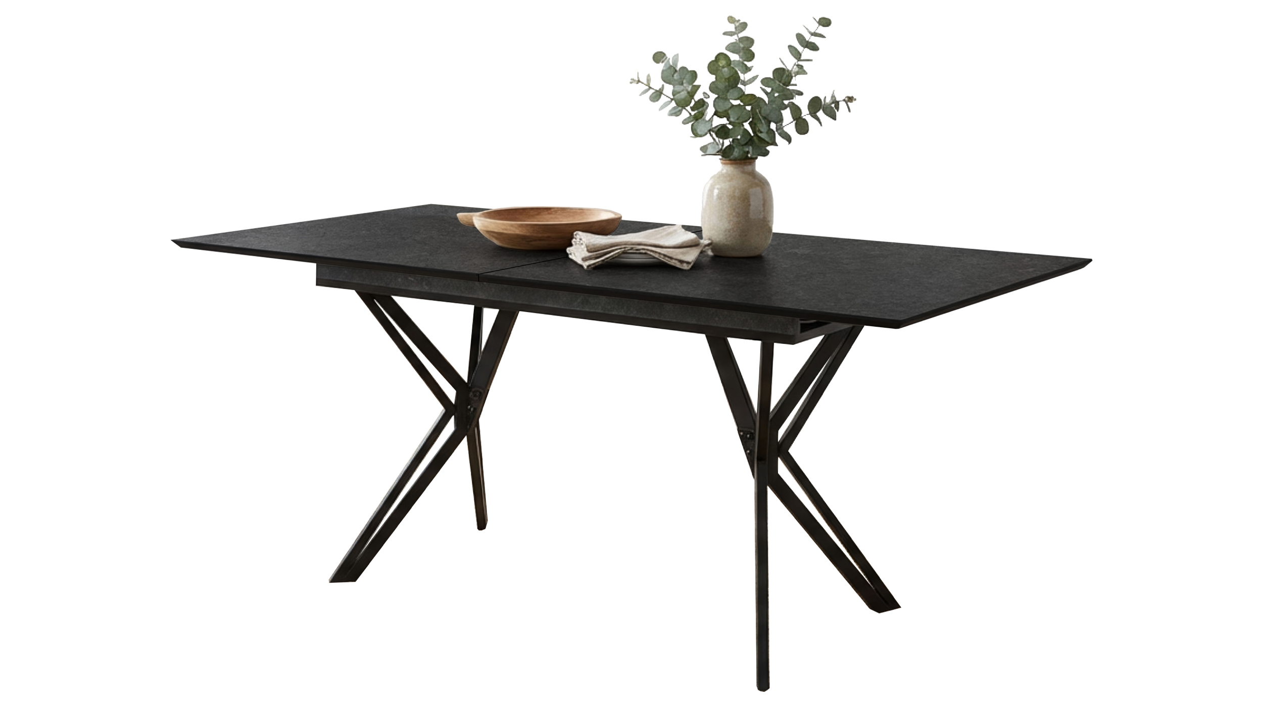 Esstisch ausziehbar 160 - 200 cm Steinoptik - PULA