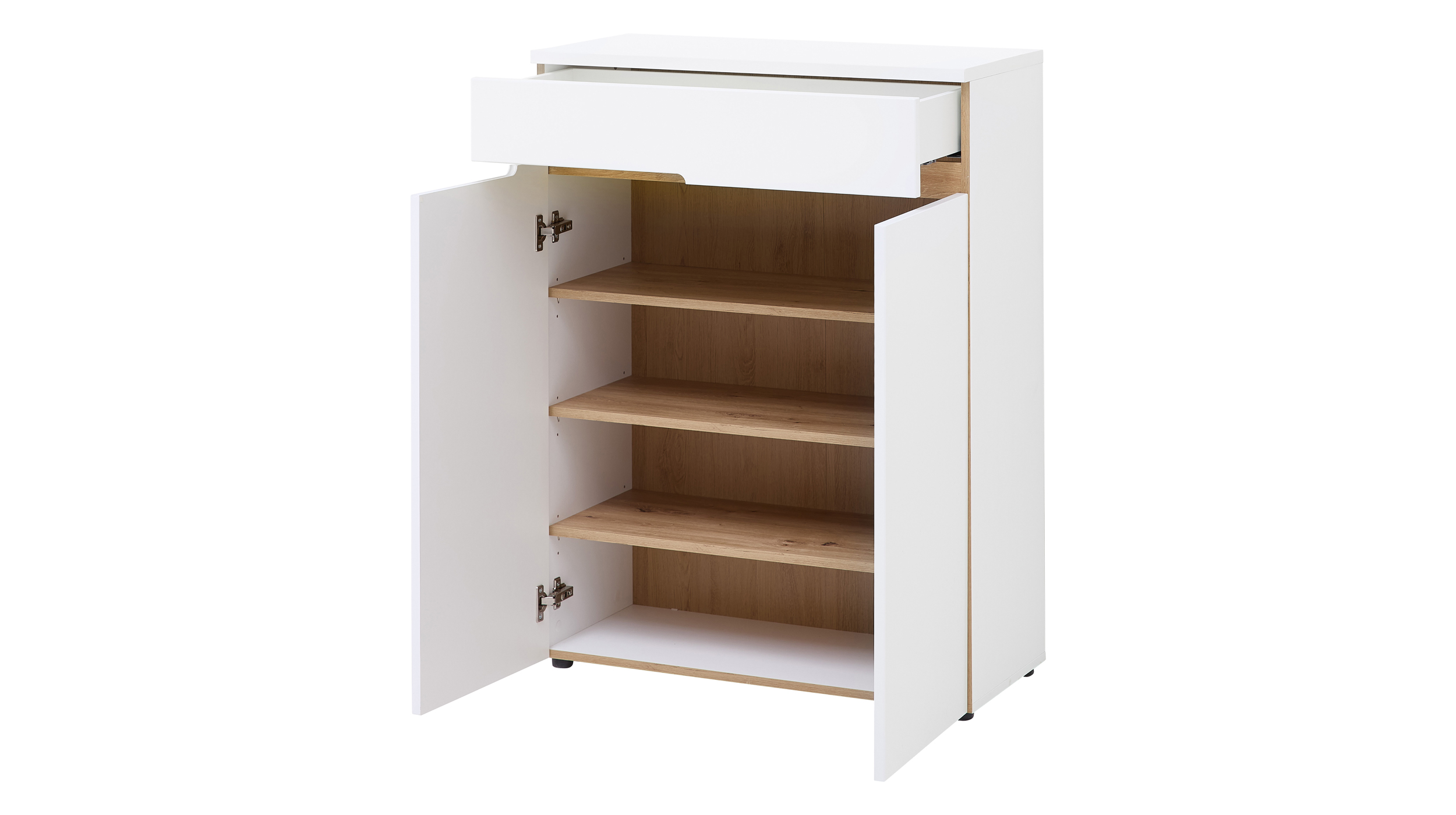 Schuhschrank mit Schublade weiß - Artisan Eiche 80 x 107 cm - MEMPHIS 