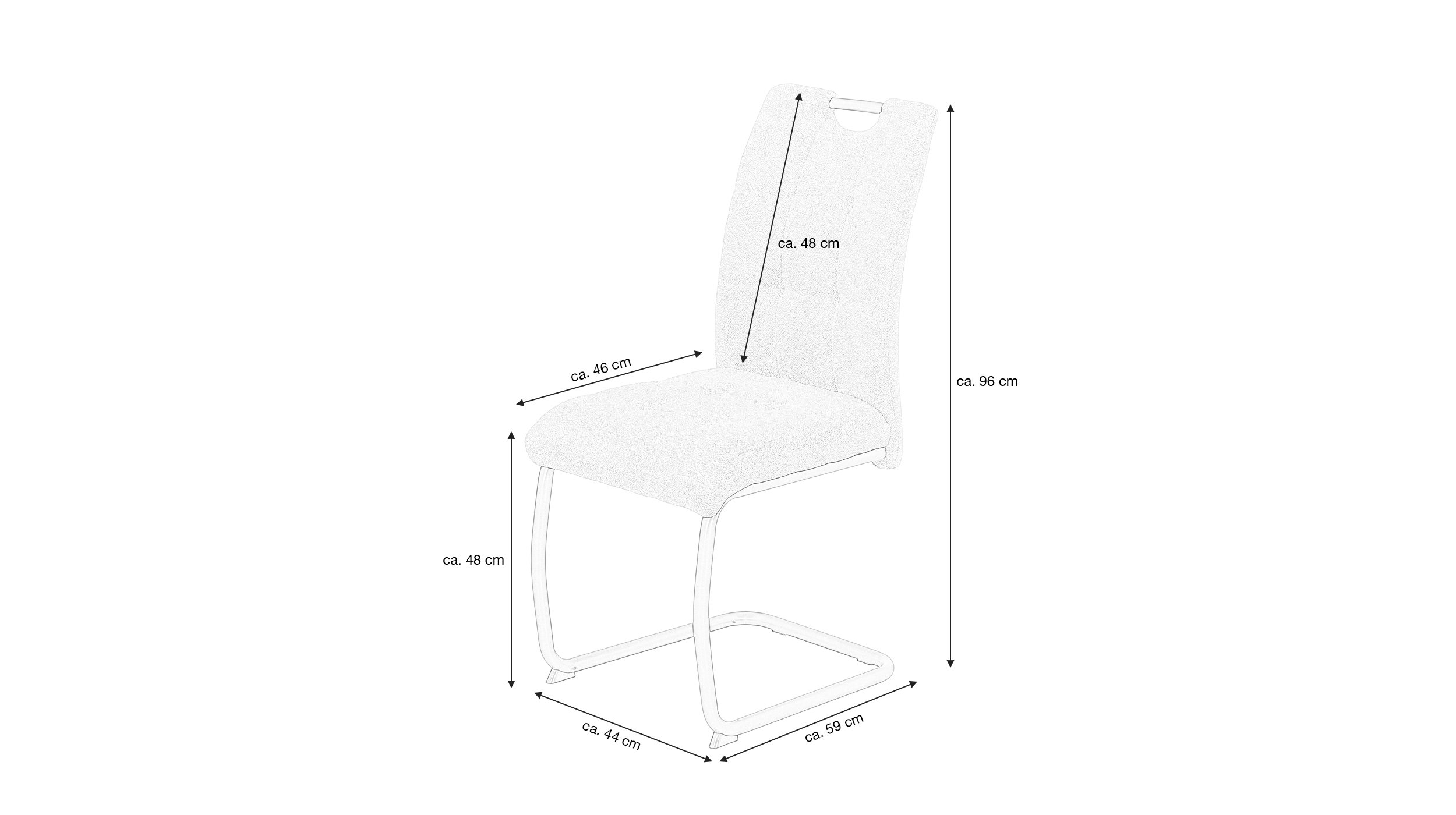 Schwingstuhl für Esszimmer anthrazit Webstoff - KARLA