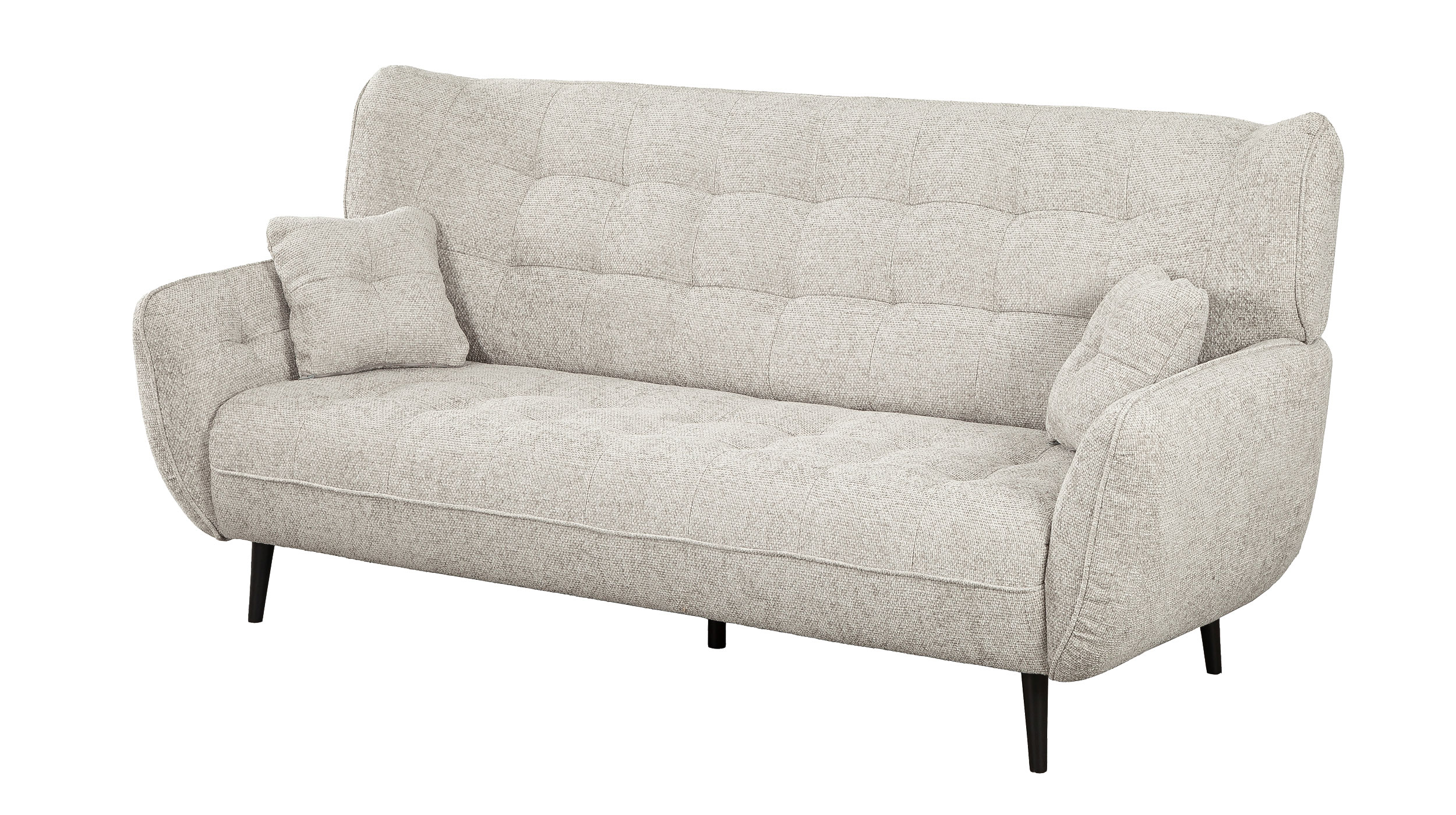 Einzelsofa 3-Sitzer grau Webstoff 221 cm - NAMUR