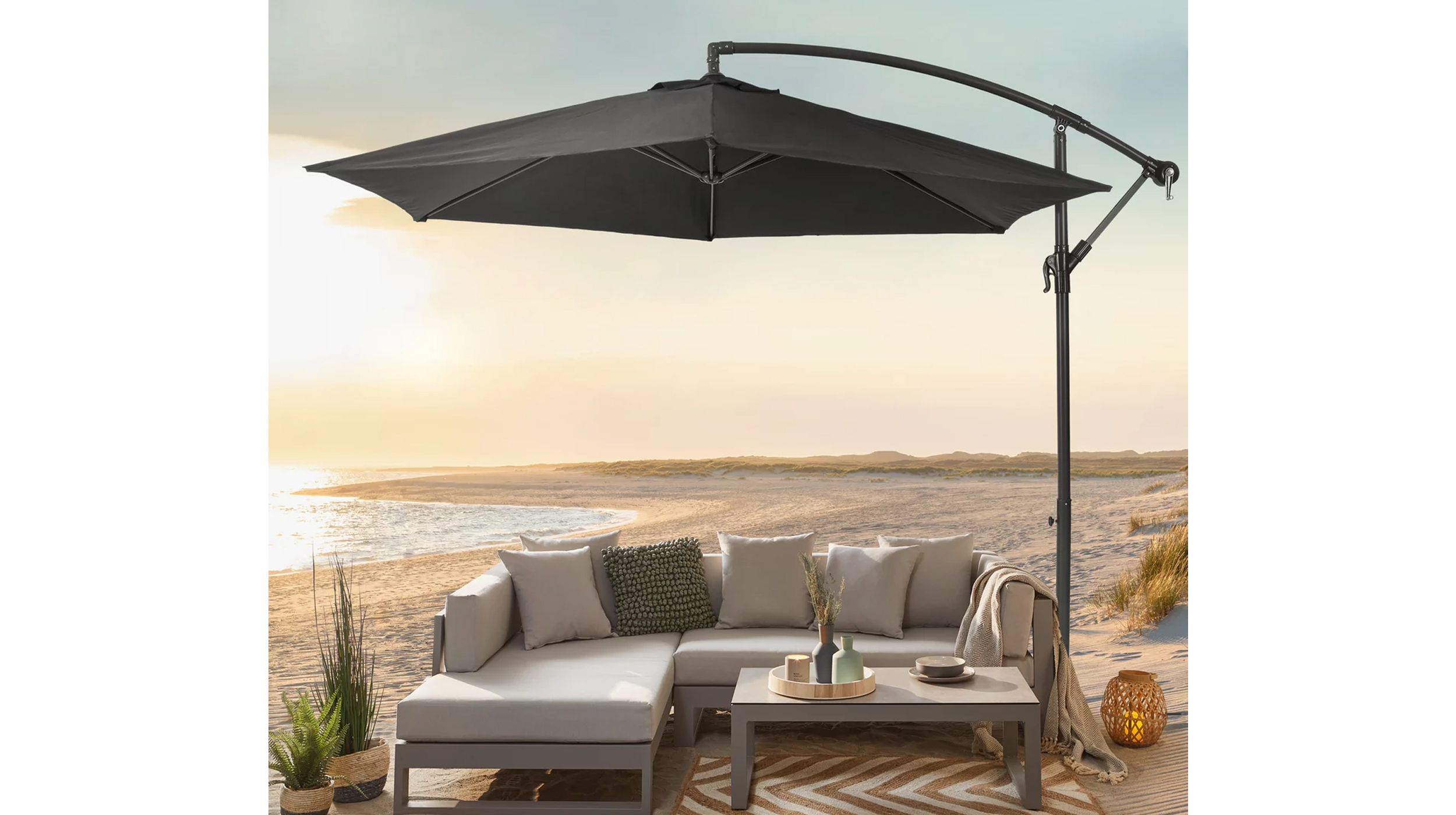 Sonnenschirm Ampelschirm - anthrazit - 300 cm - SUN