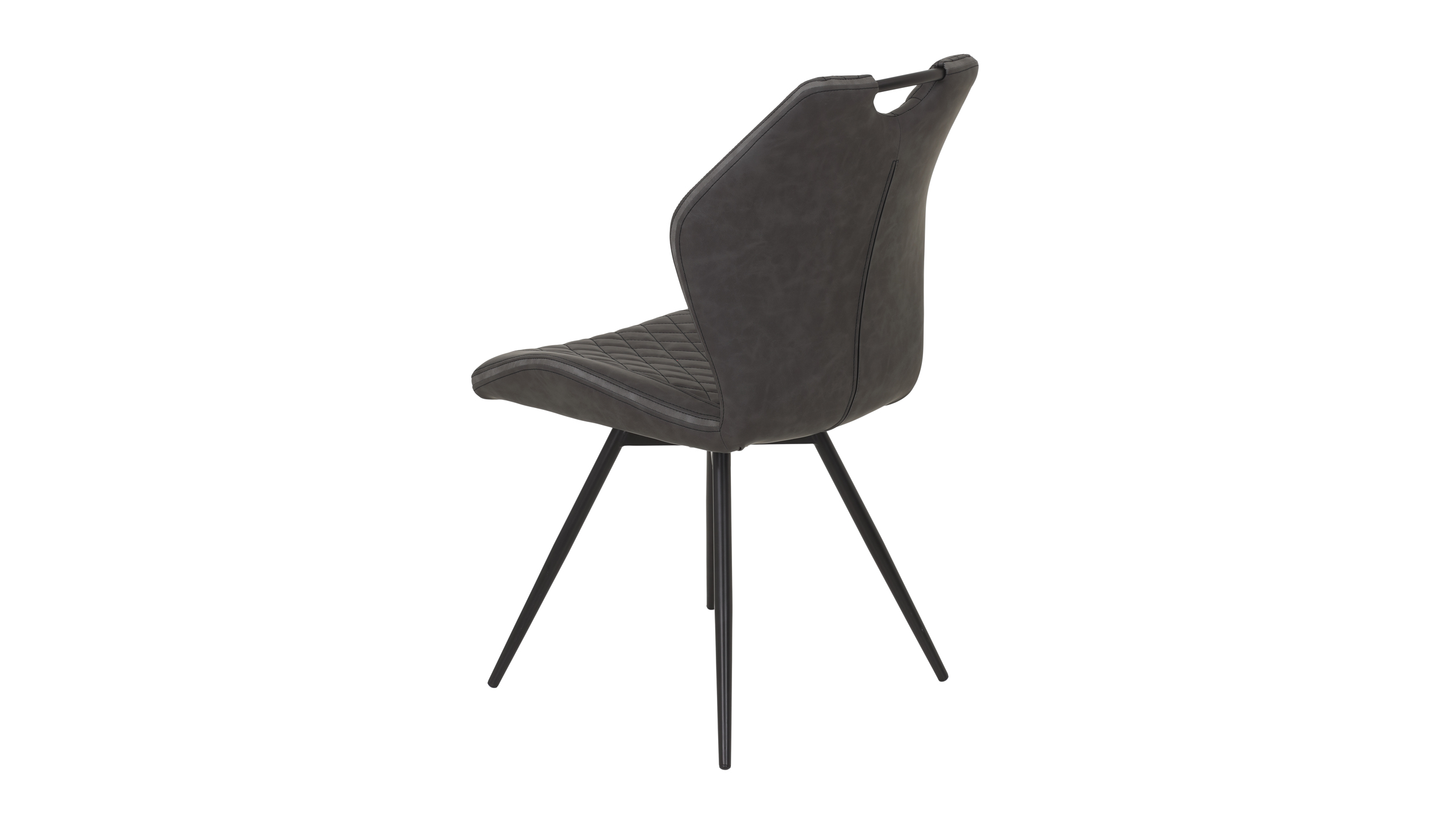 Polsterstuhl Schalenstuhl Lederlook anthrazit - drehbar - KATJA