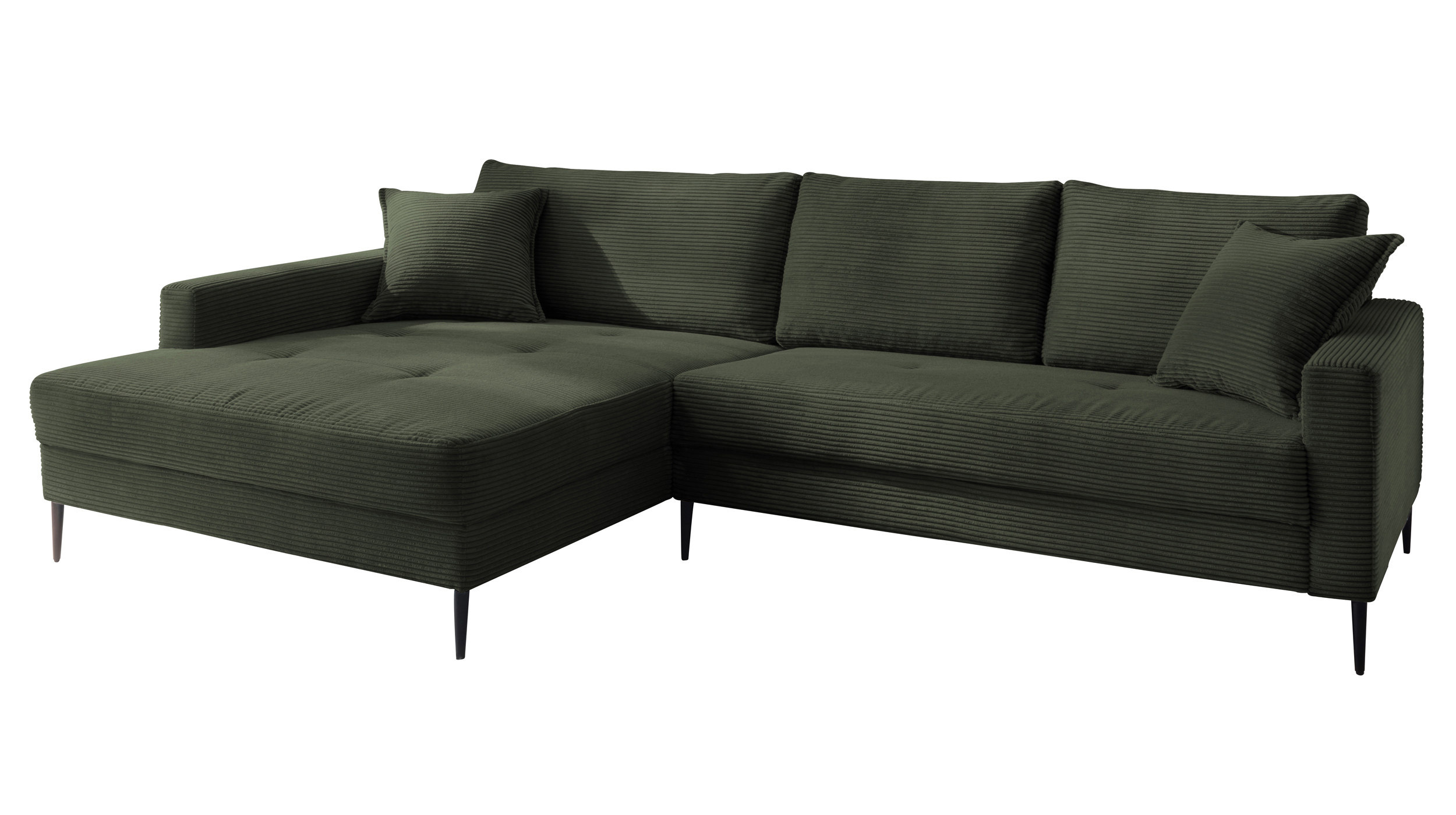 Ecksofa Cord grün 276 x 173 cm - OT links - SUMMER