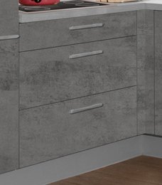 Inselküche 215 x 340 x 155 cm - mit Geräten - Küchenfronten matt - RIVA